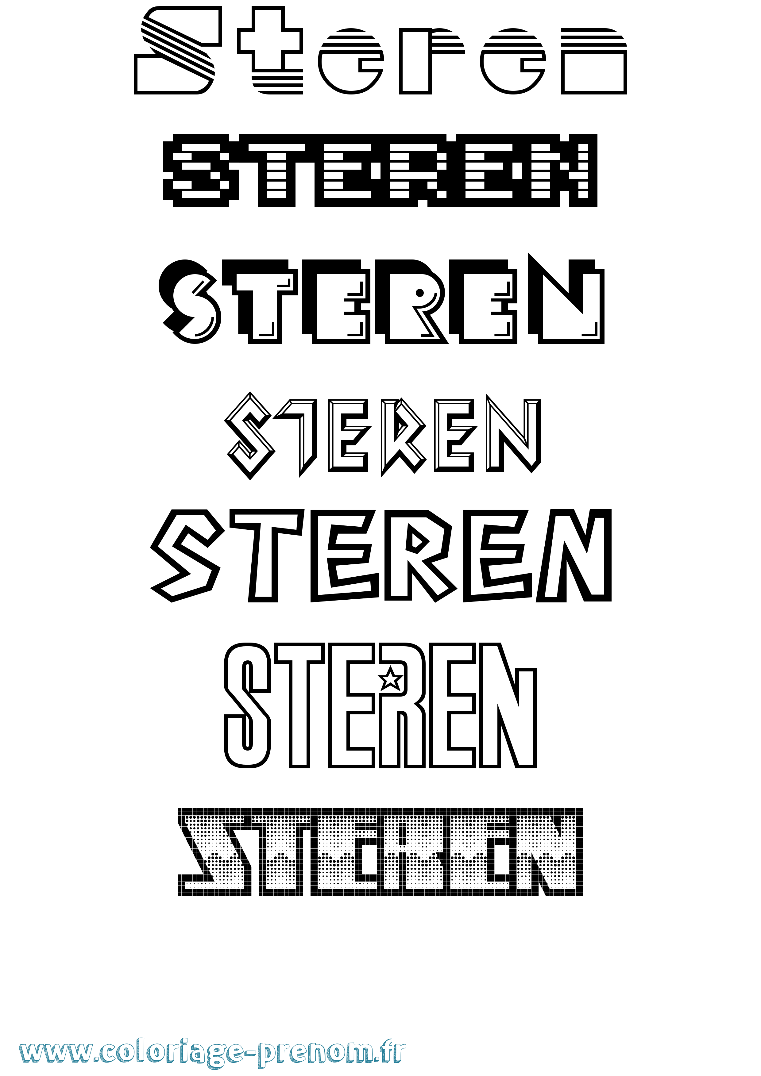 Coloriage Steren Jeux Vidéos Coloriage prénom Steren Jeux Vidéos