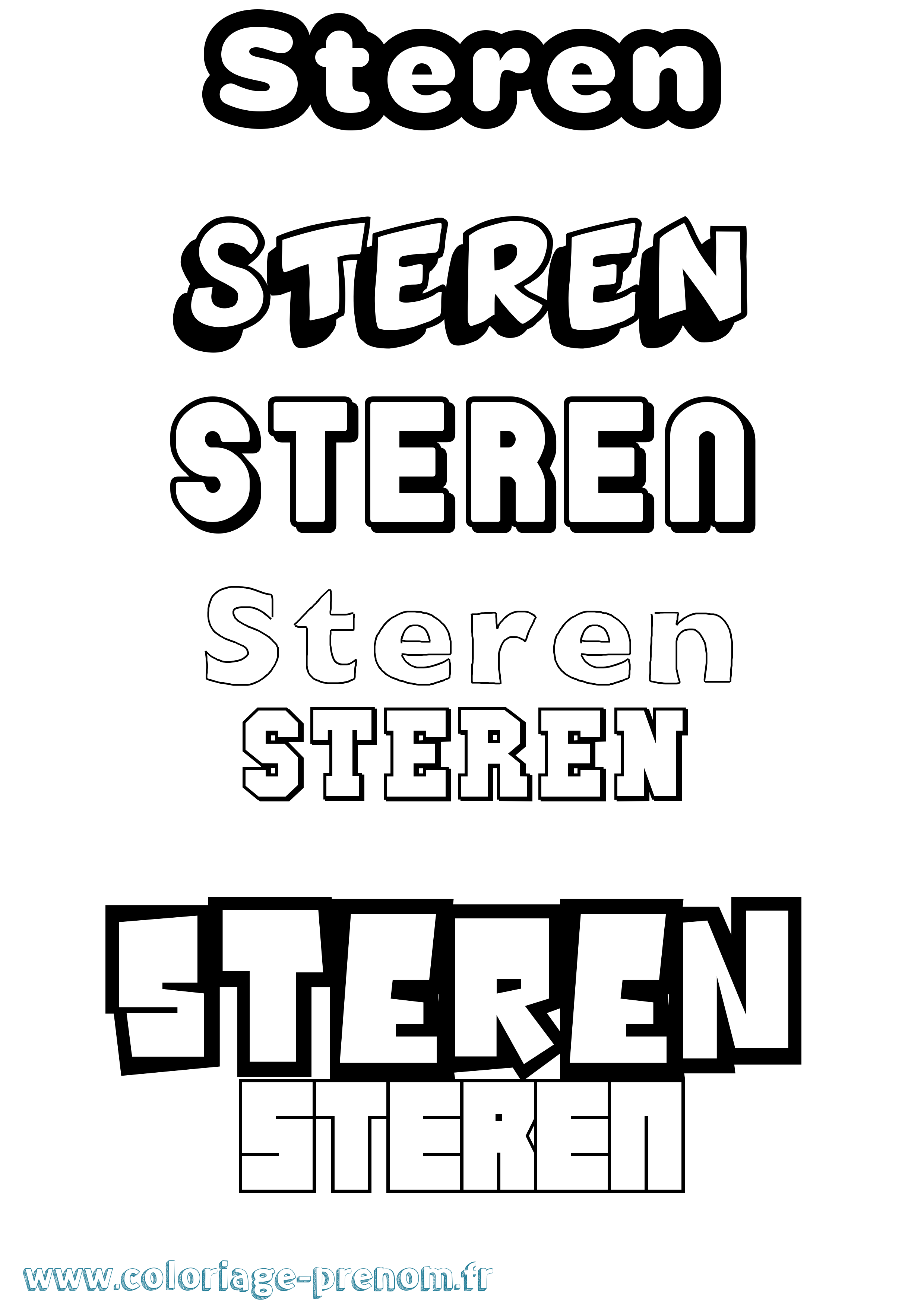 Coloriage Steren Simple Coloriage prénom Steren Simple