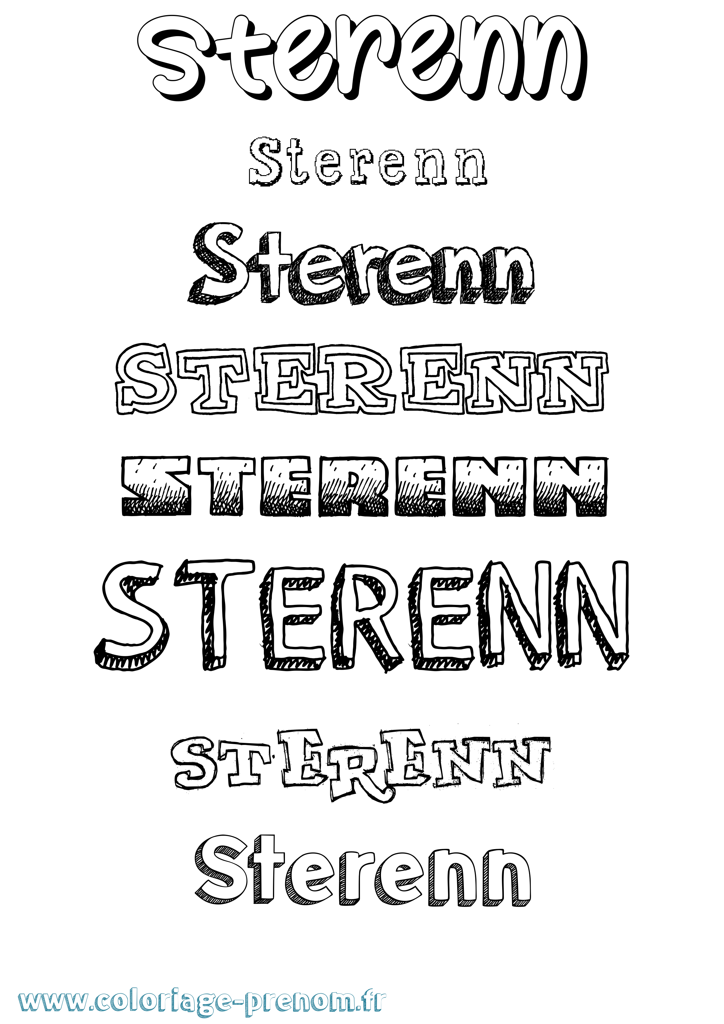 Coloriage prénom Sterenn Dessiné