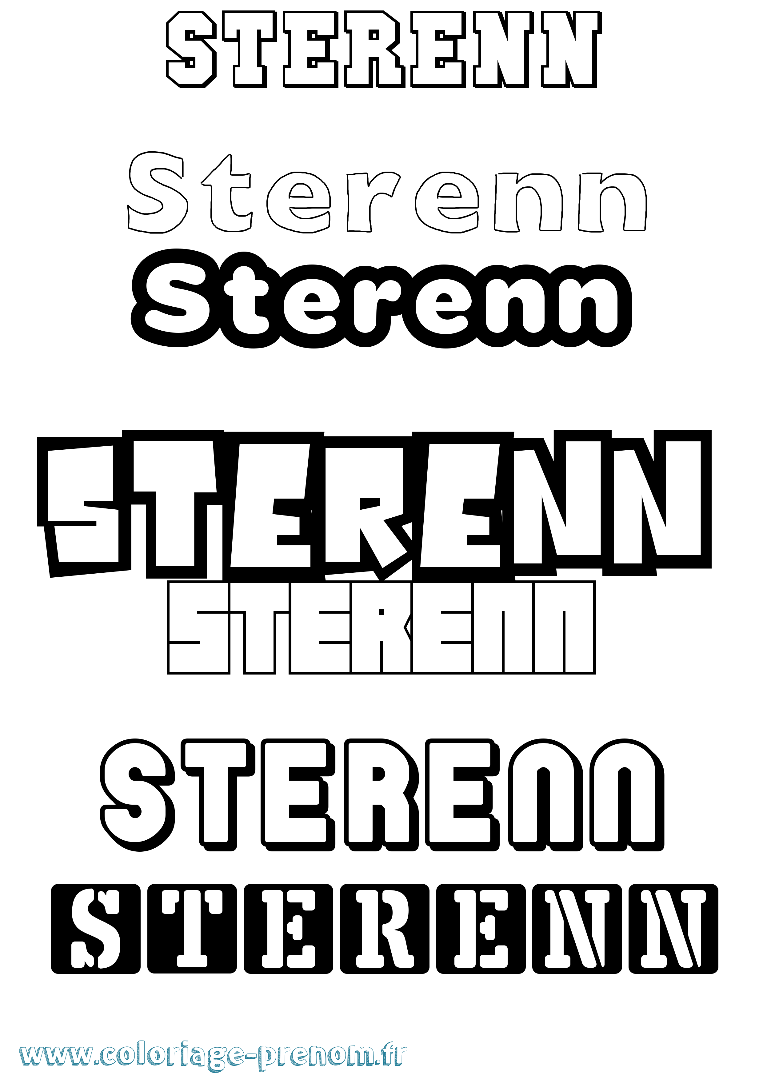 Coloriage prénom Sterenn Simple