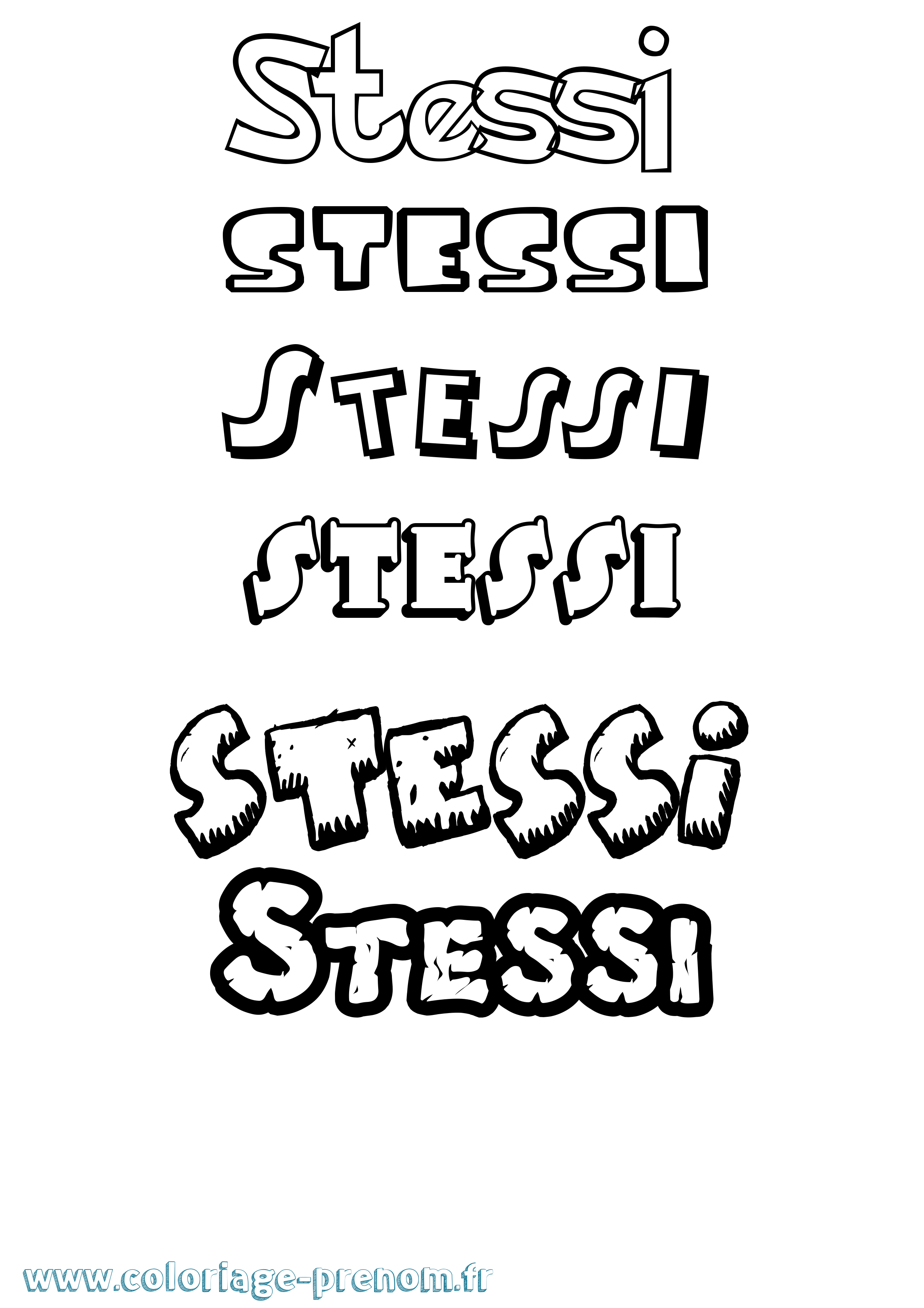 Coloriage Stessi Dessin Animé Coloriage prénom Stessi Dessin Animé