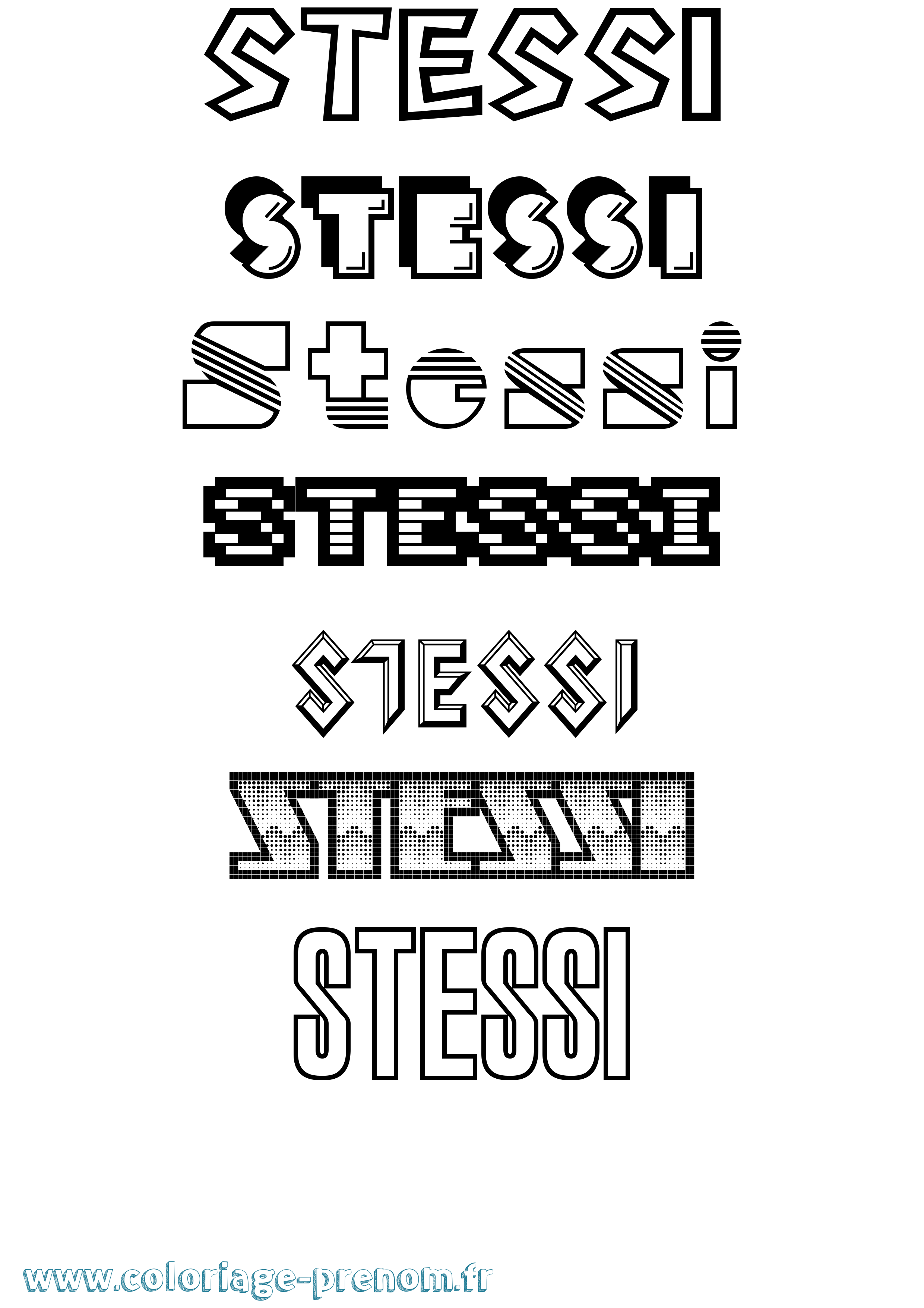 Coloriage Stessi Jeux Vidéos Coloriage prénom Stessi Jeux Vidéos