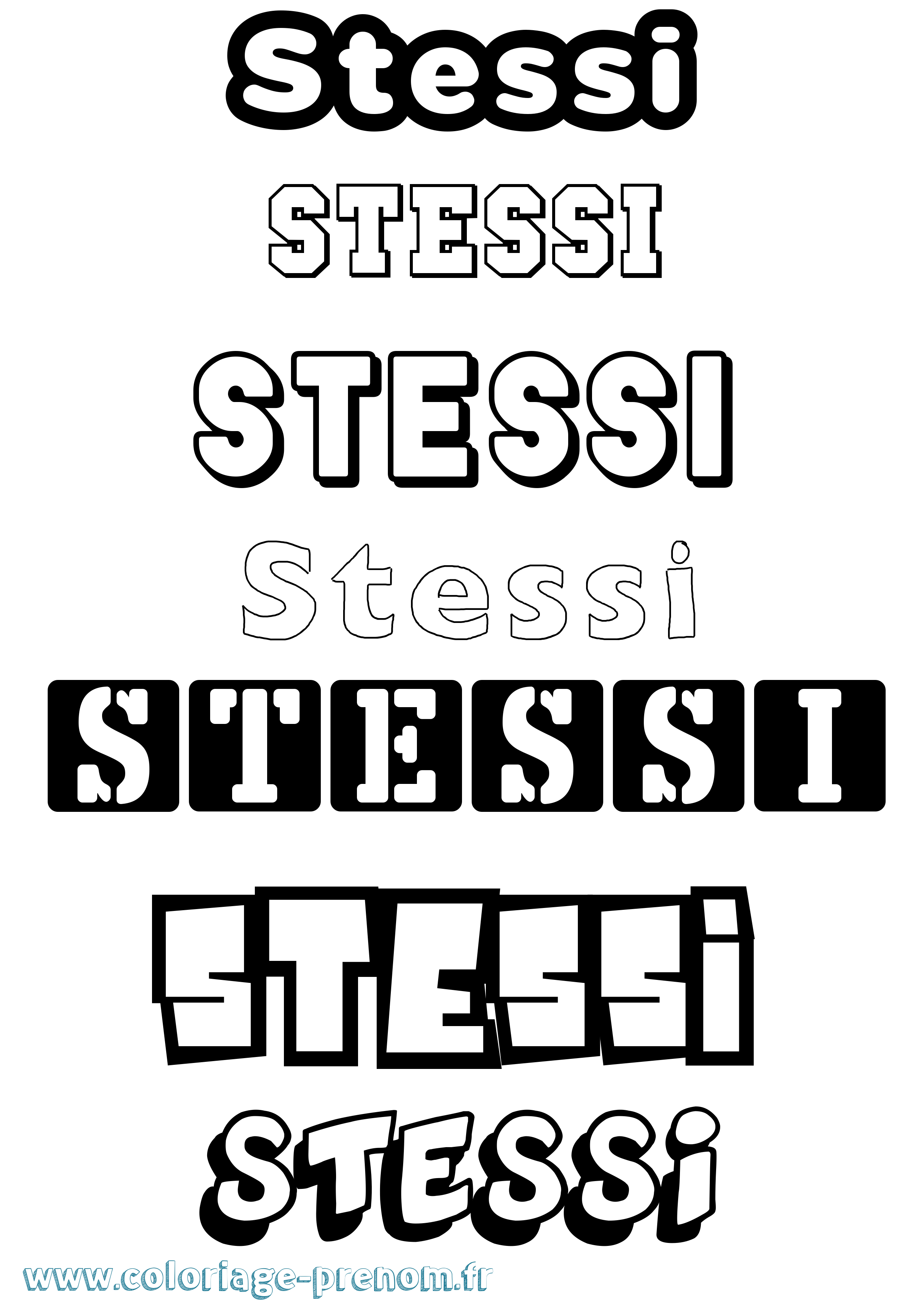 Coloriage prénom Stessi Simple