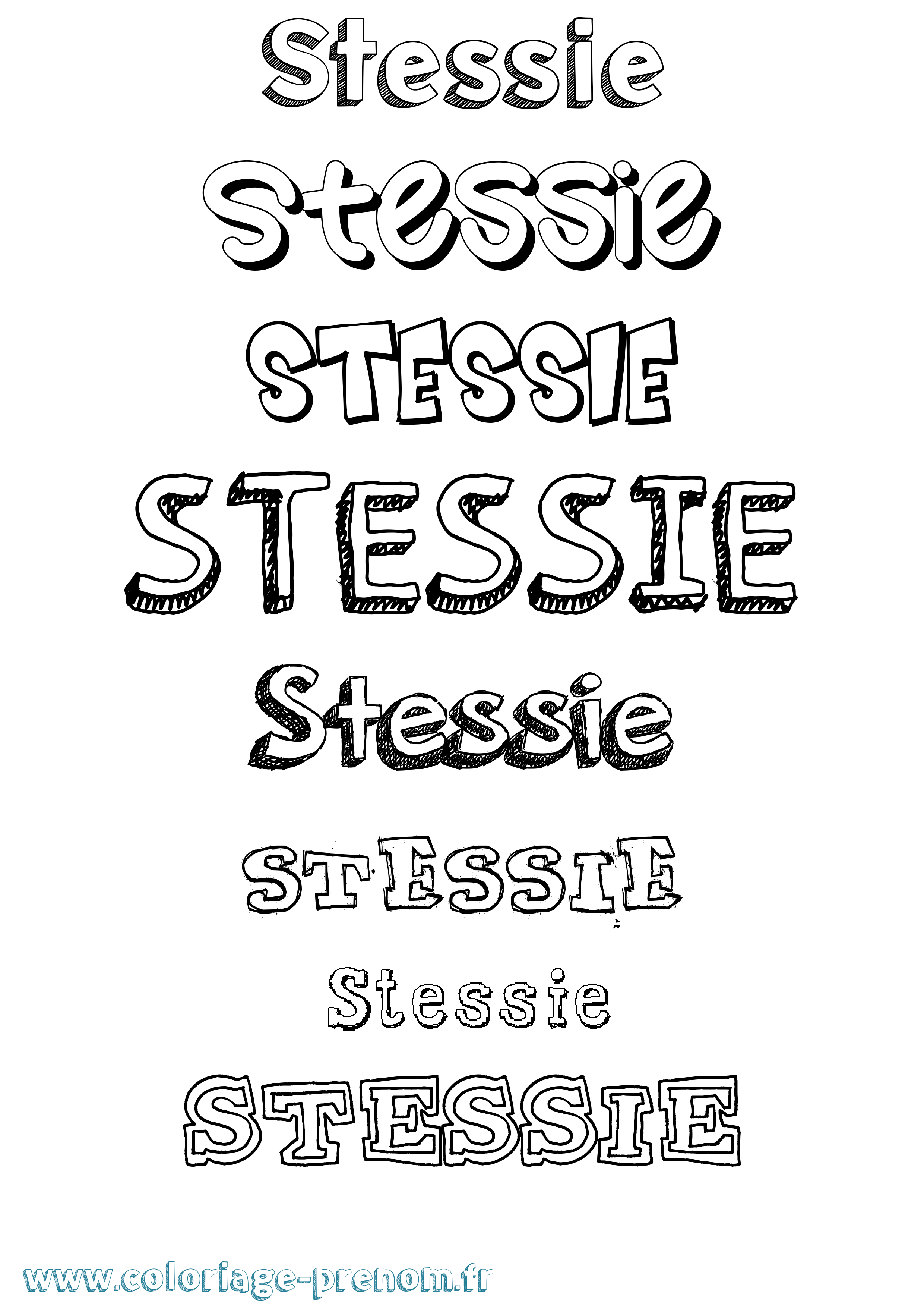Coloriage prénom Stessie Dessiné