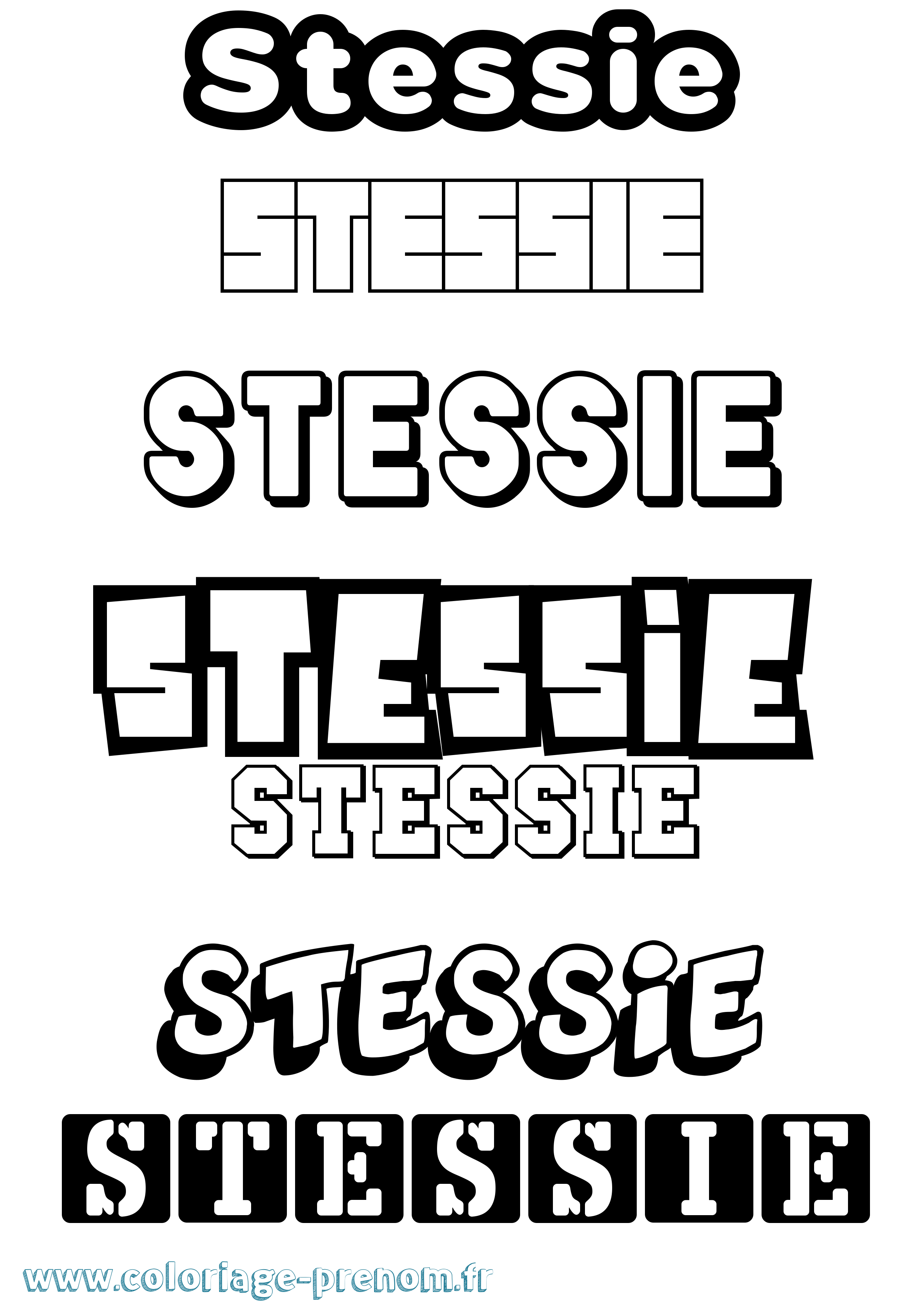 Coloriage prénom Stessie Simple