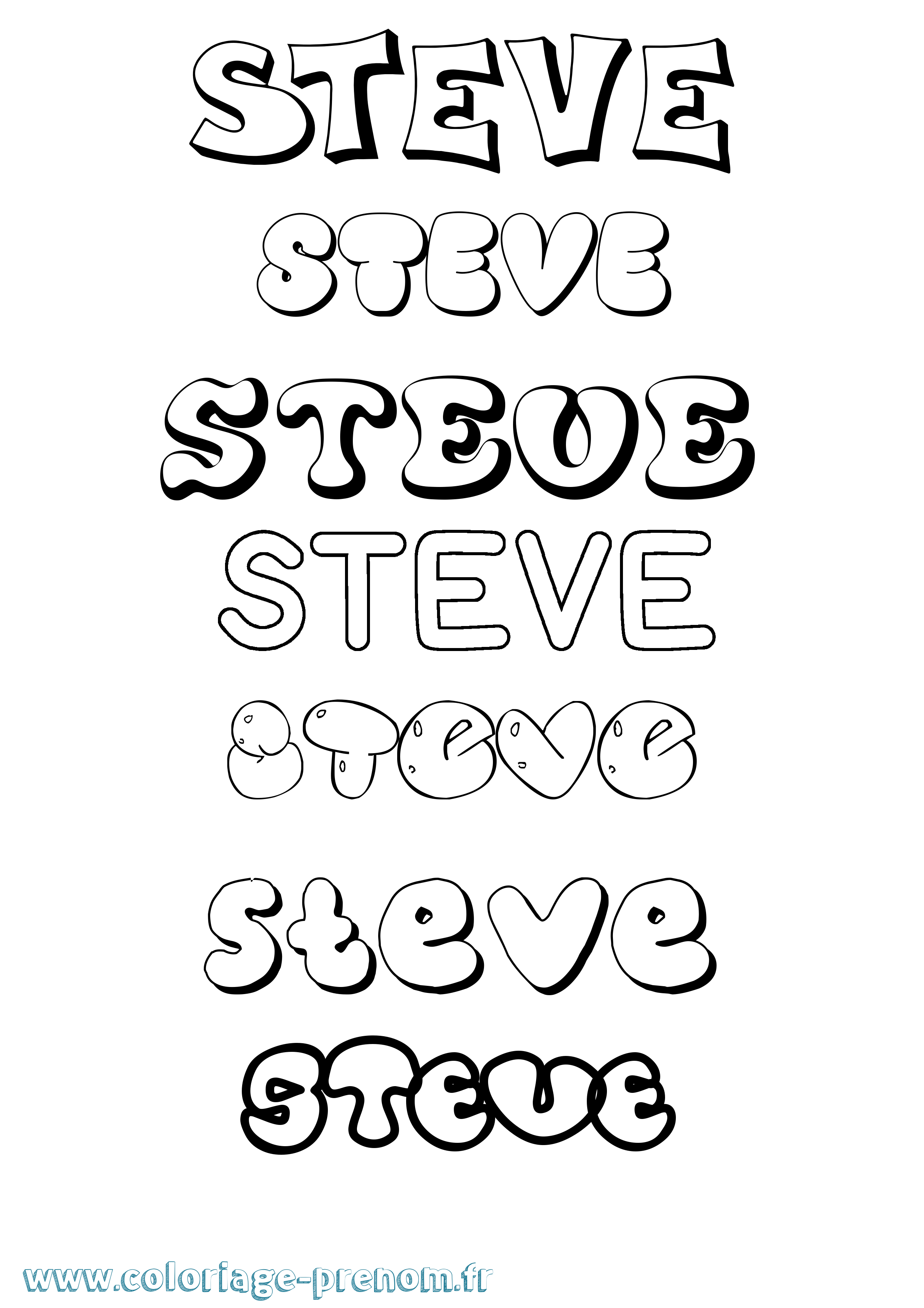 Coloriage Steve Coloriage prénom Steve