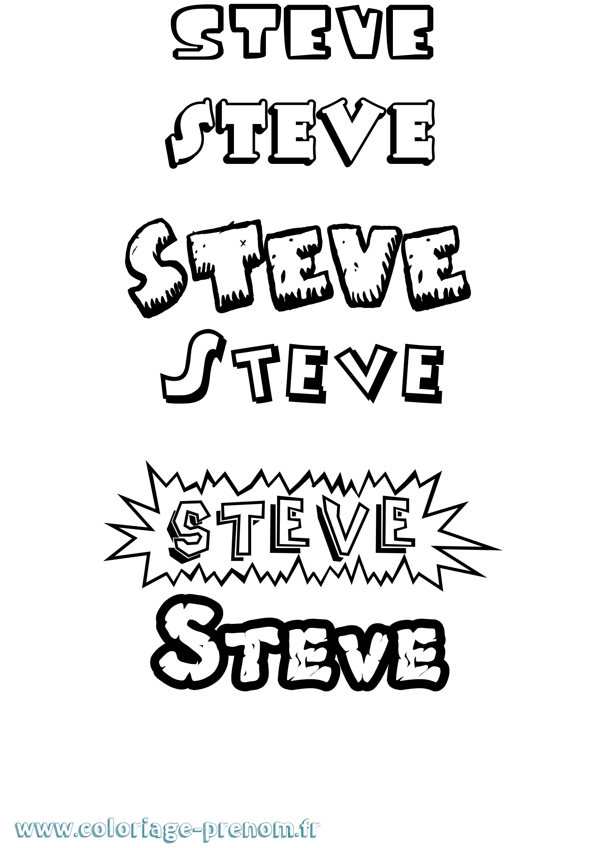 Coloriage prénom Steve
