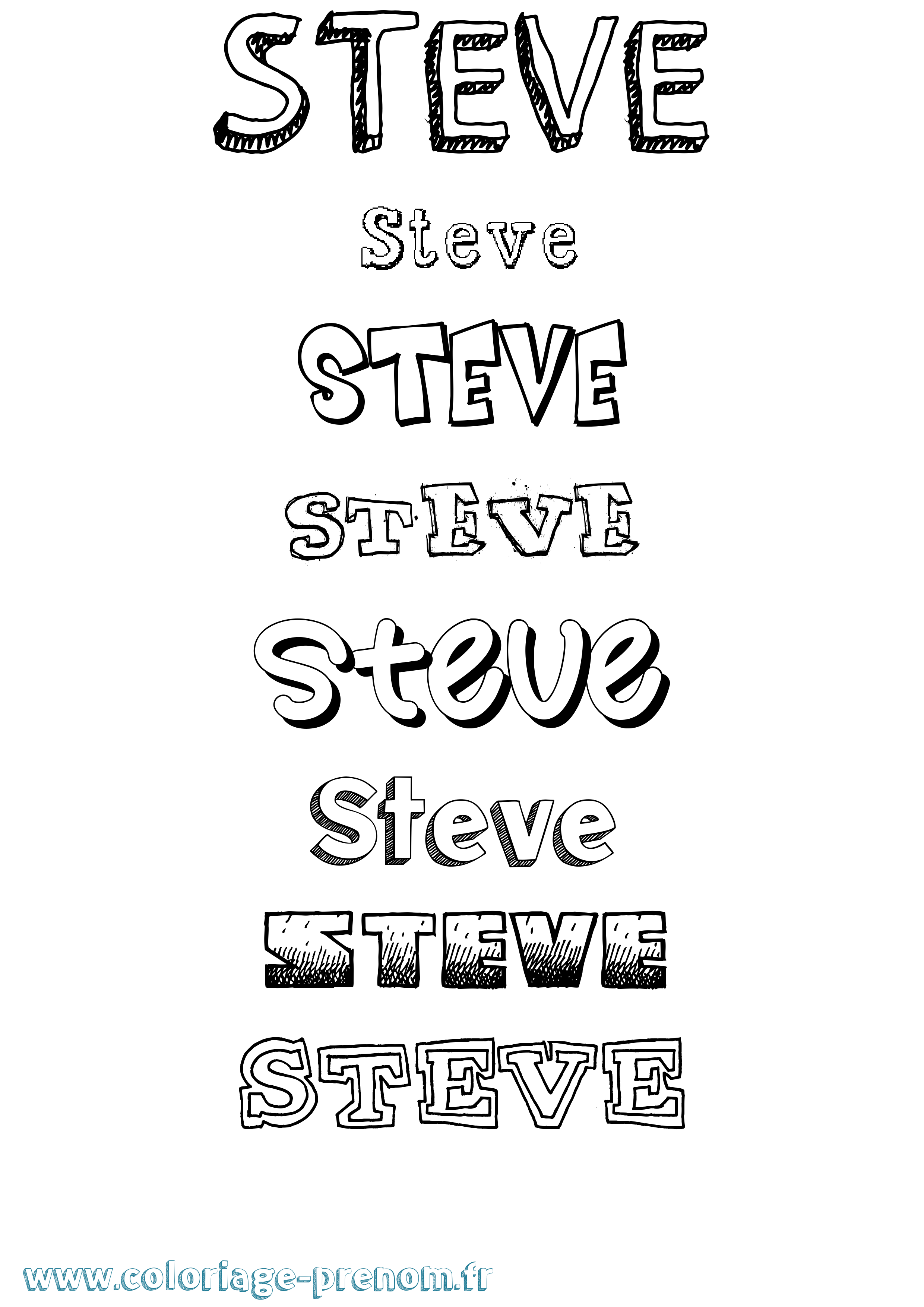 Coloriage prénom Steve