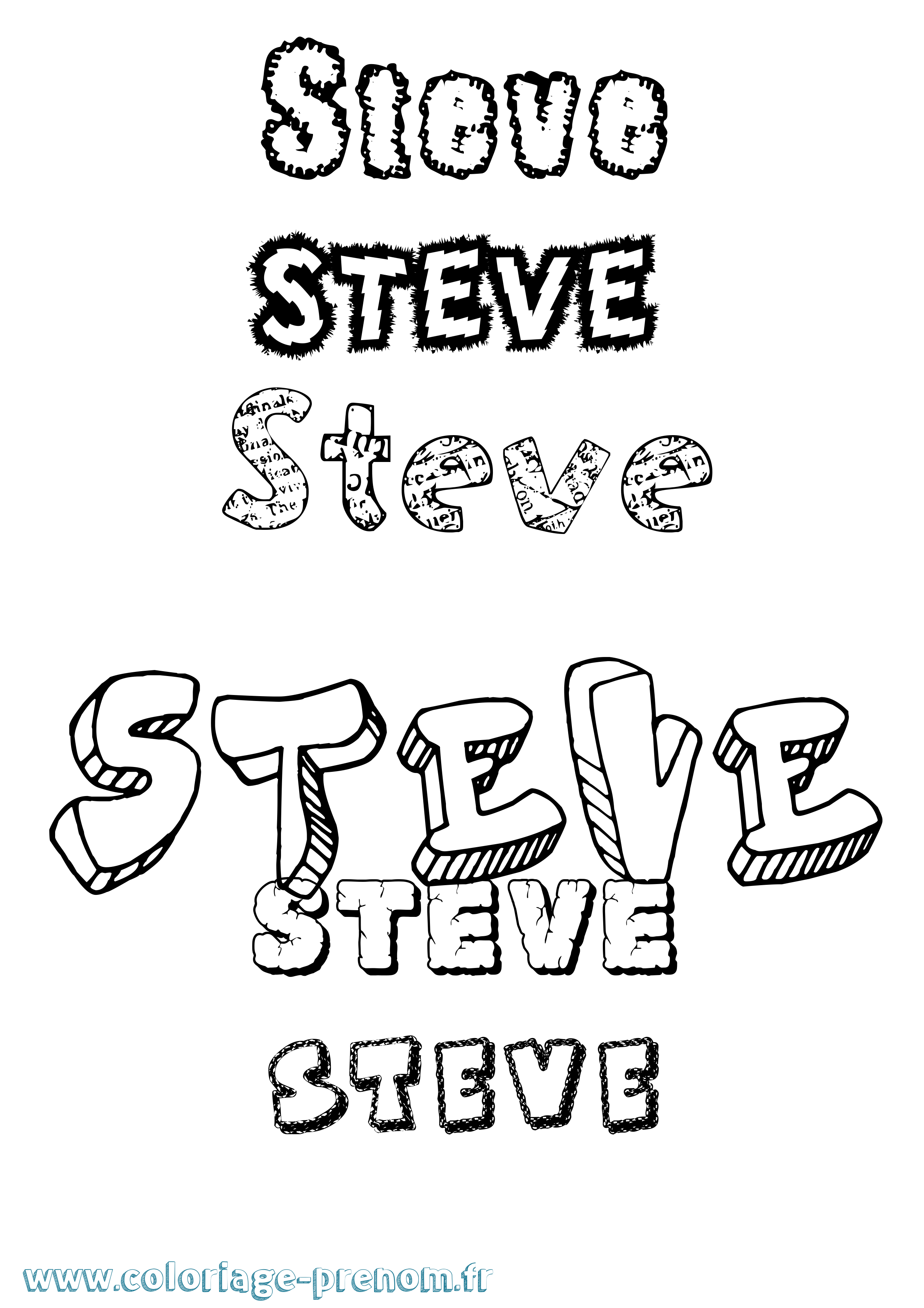 Coloriage Steve Coloriage prénom Steve
