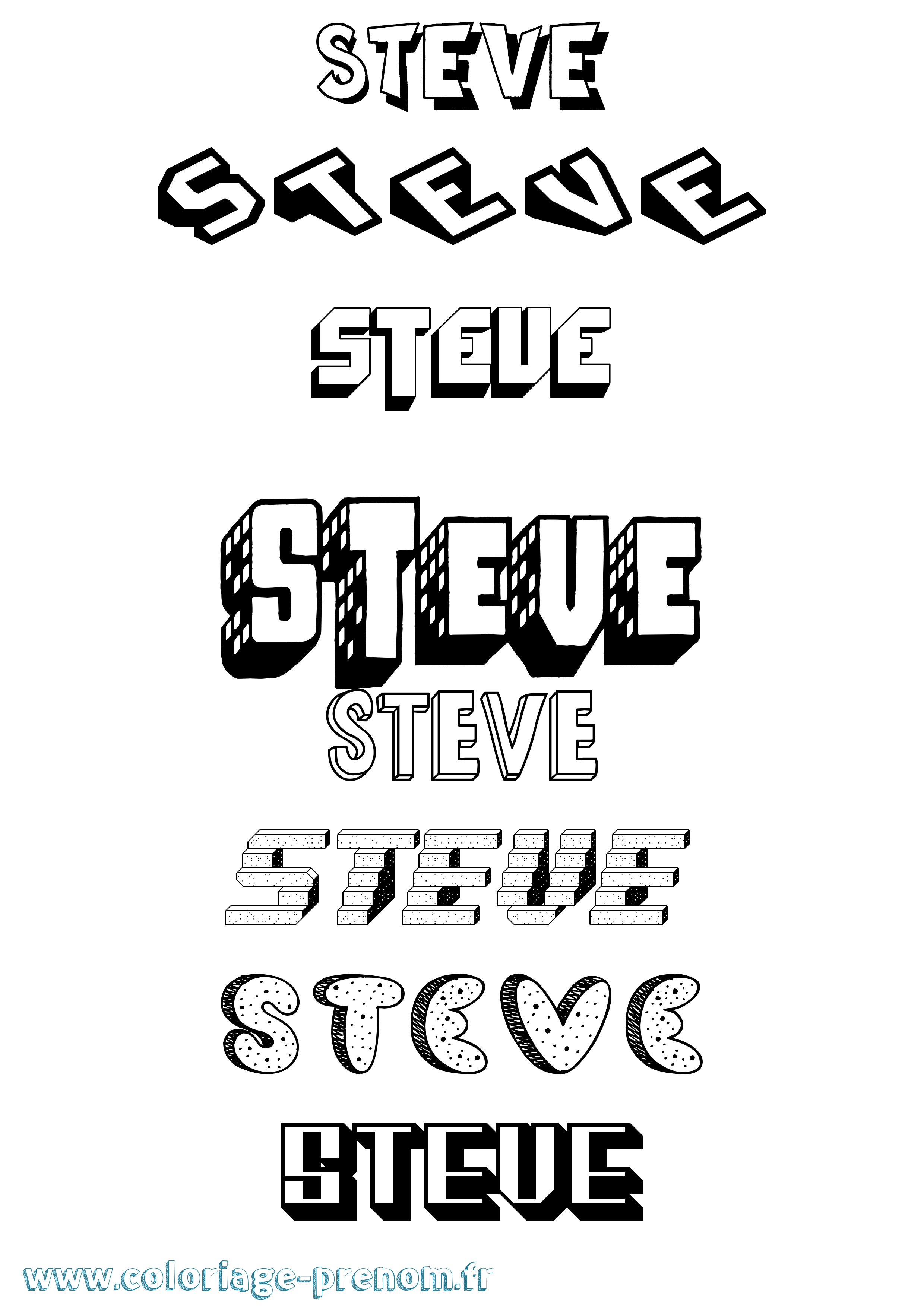 Coloriage Steve Coloriage prénom Steve