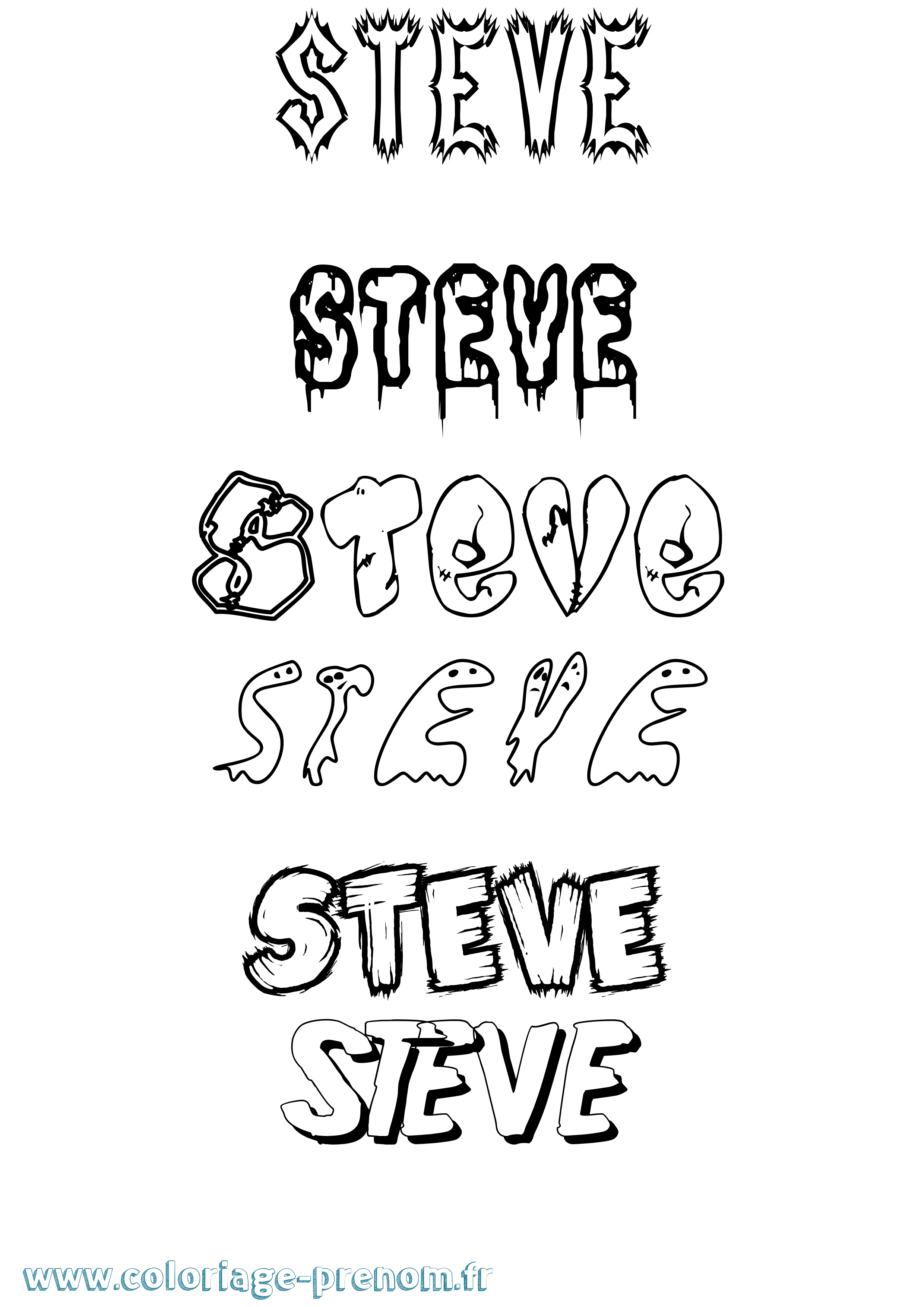 Coloriage Steve Coloriage prénom Steve