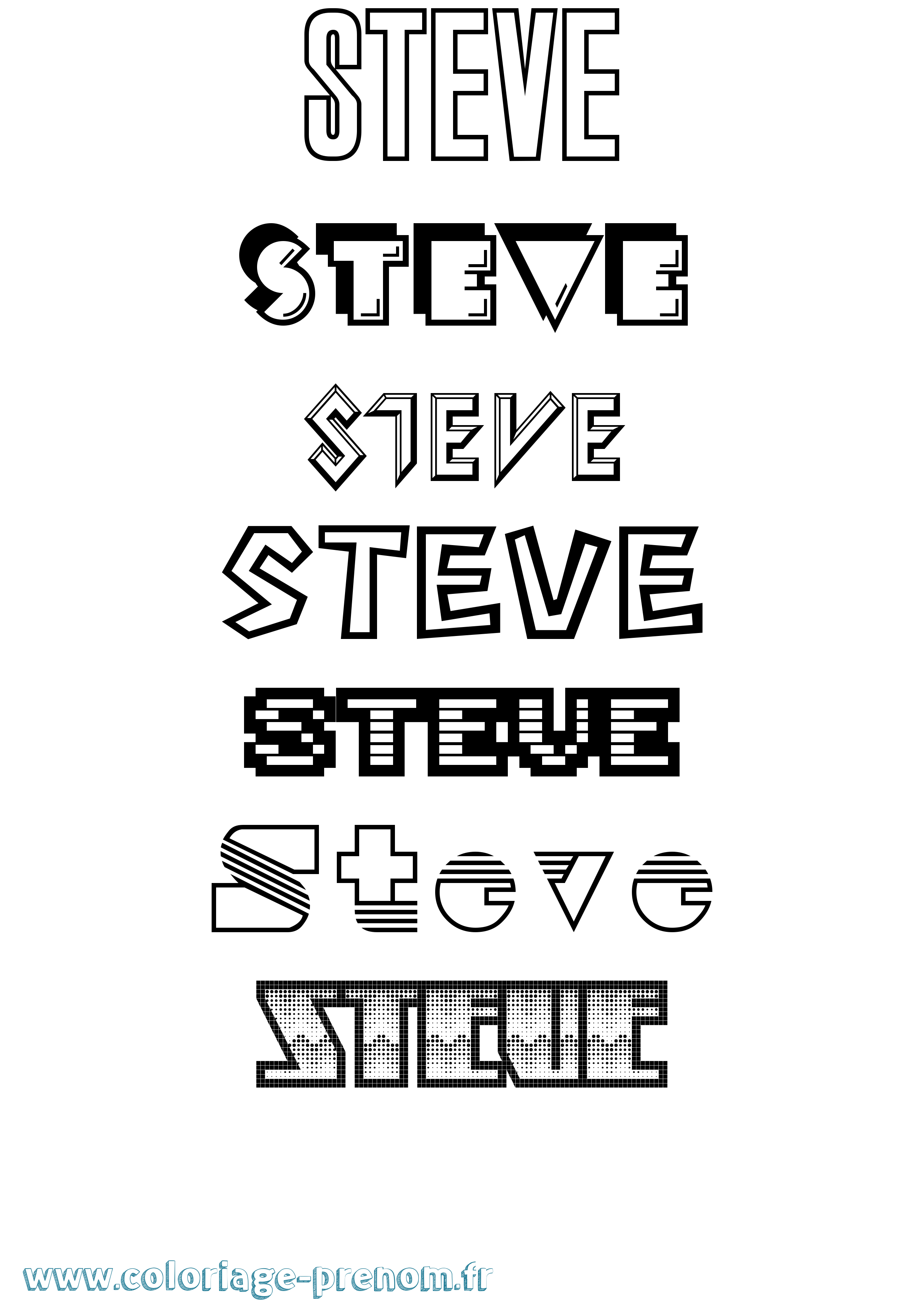 Coloriage Steve Coloriage prénom Steve