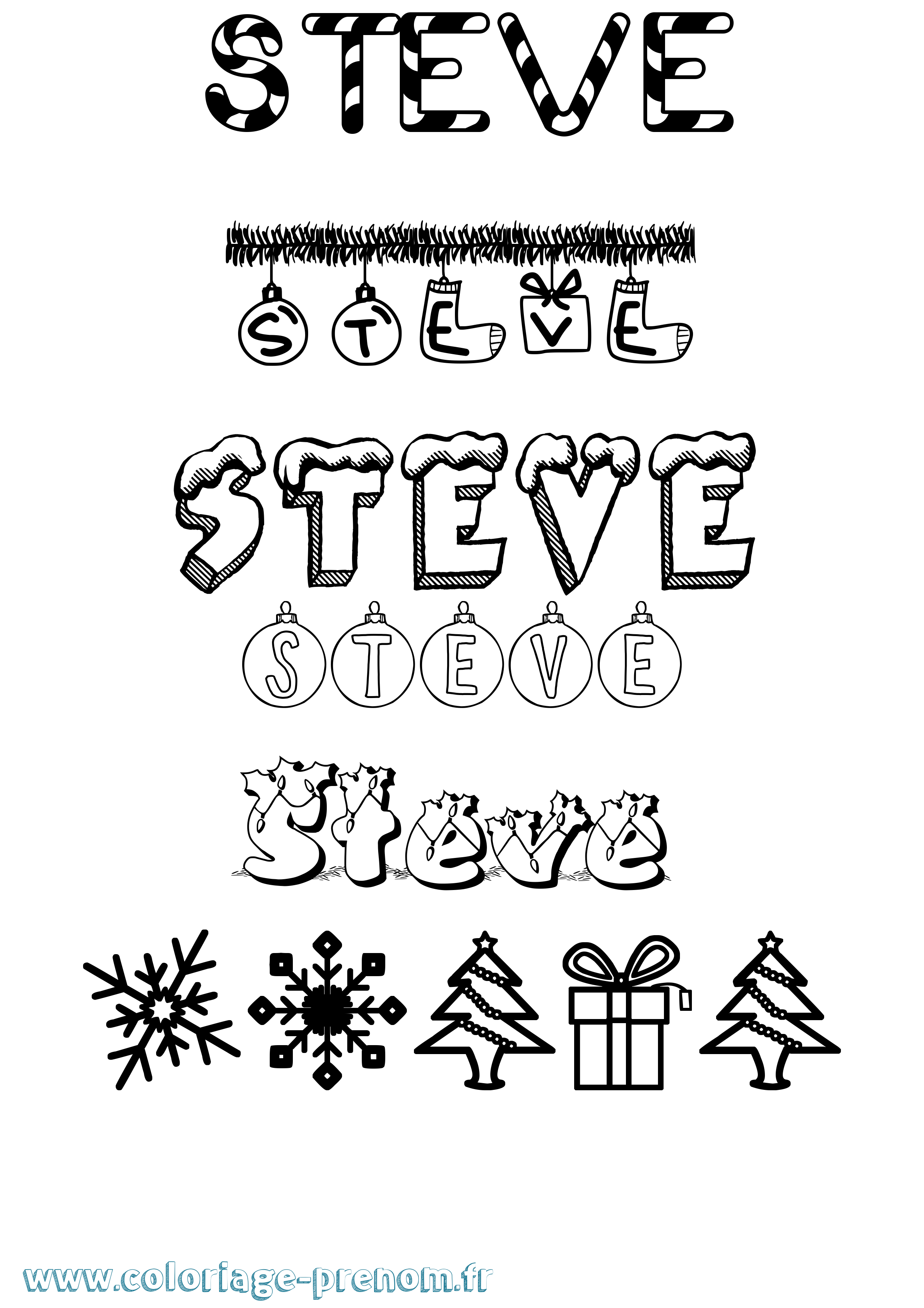 Coloriage Steve Coloriage prénom Steve