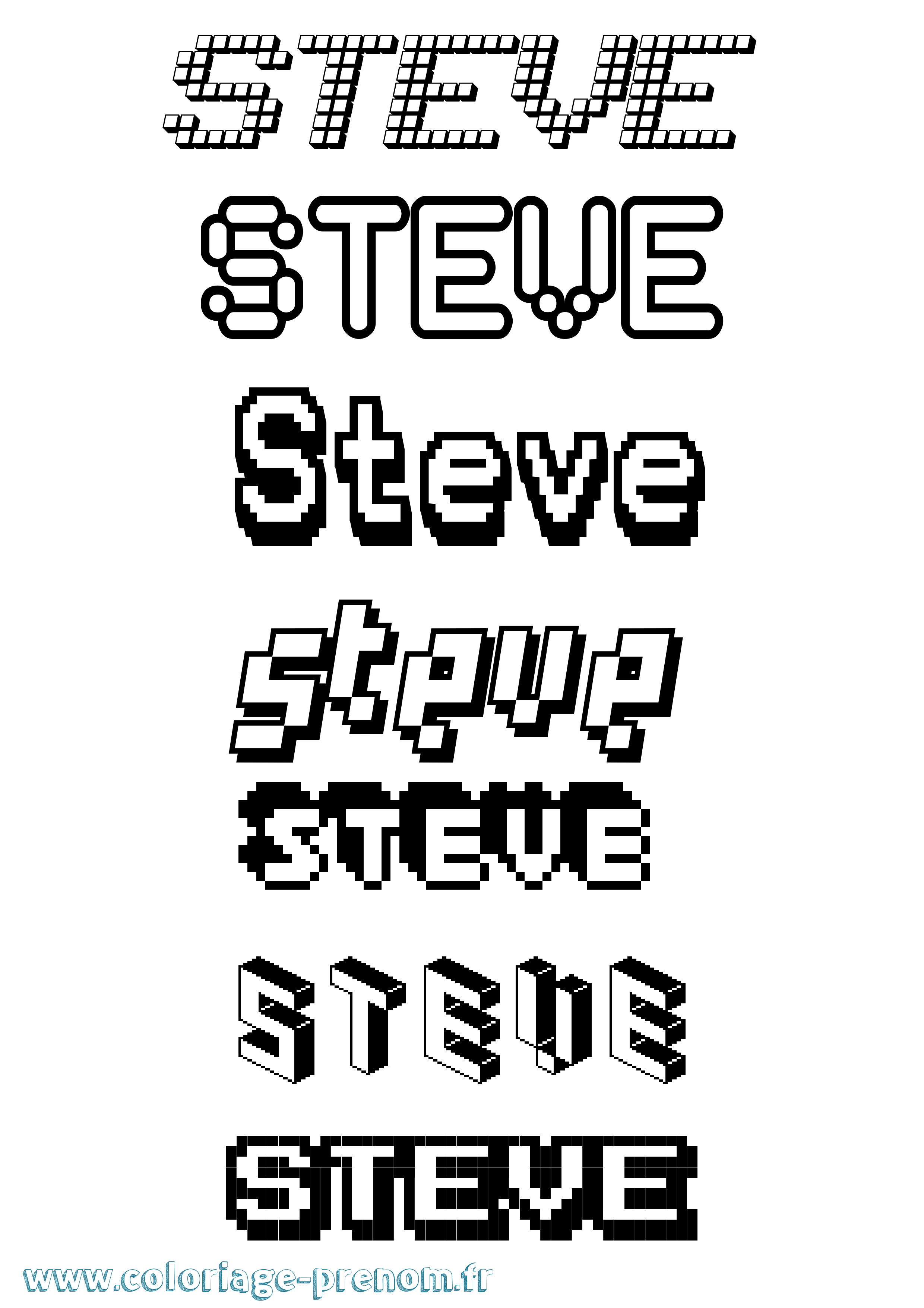 Coloriage Steve Coloriage prénom Steve