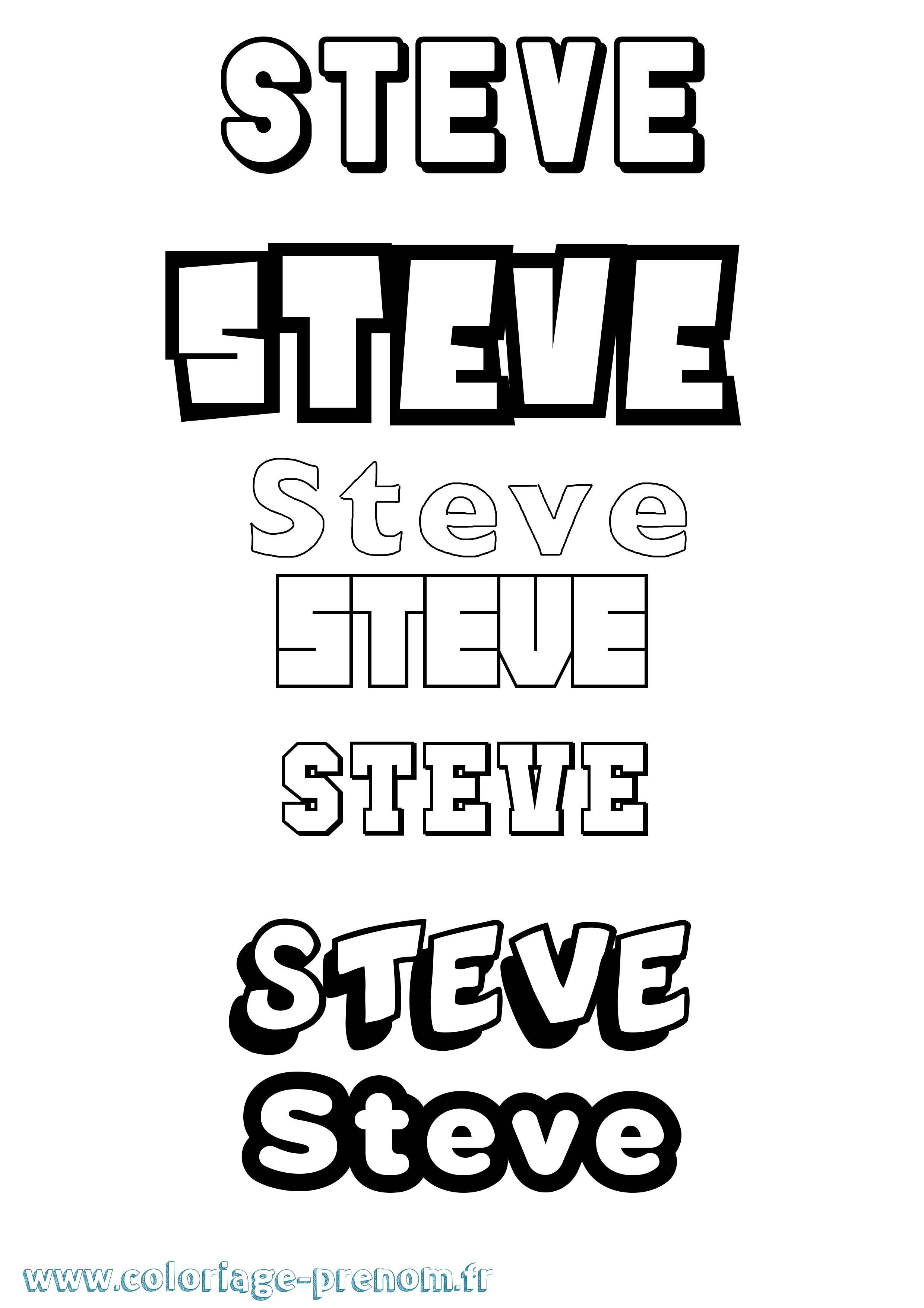 Coloriage Steve Coloriage prénom Steve
