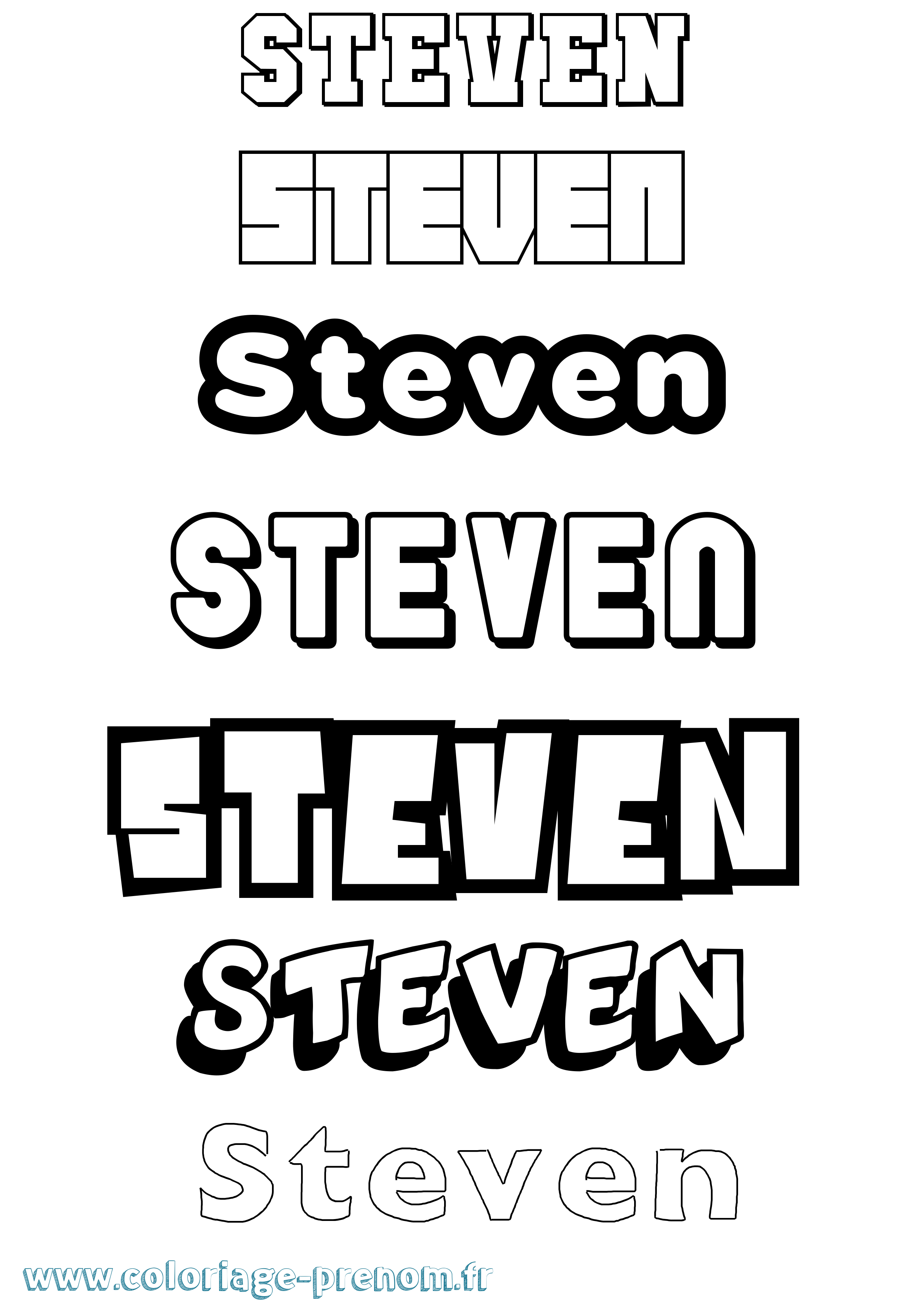Coloriage Steven Coloriage prénom Steven