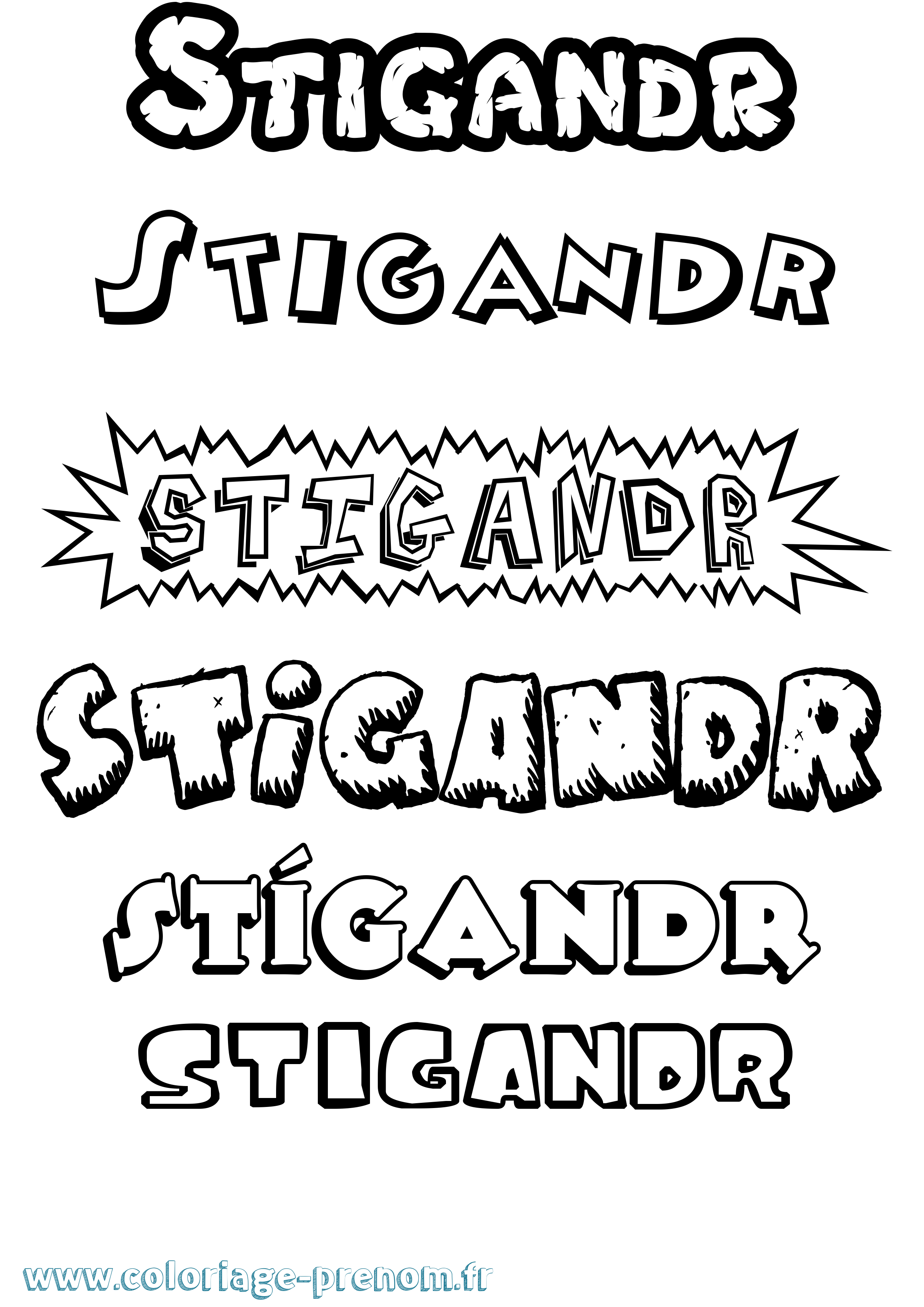 Coloriage Stígandr Dessin Animé Coloriage prénom Stígandr Dessin Animé