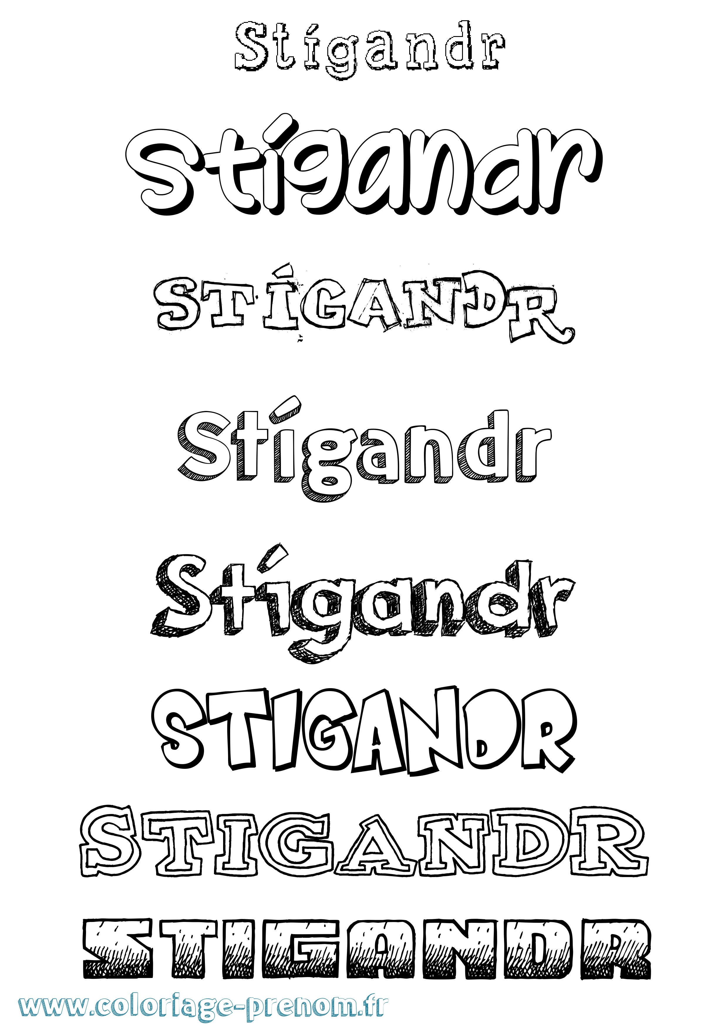 Coloriage Stígandr Dessiné Coloriage prénom Stígandr Dessiné