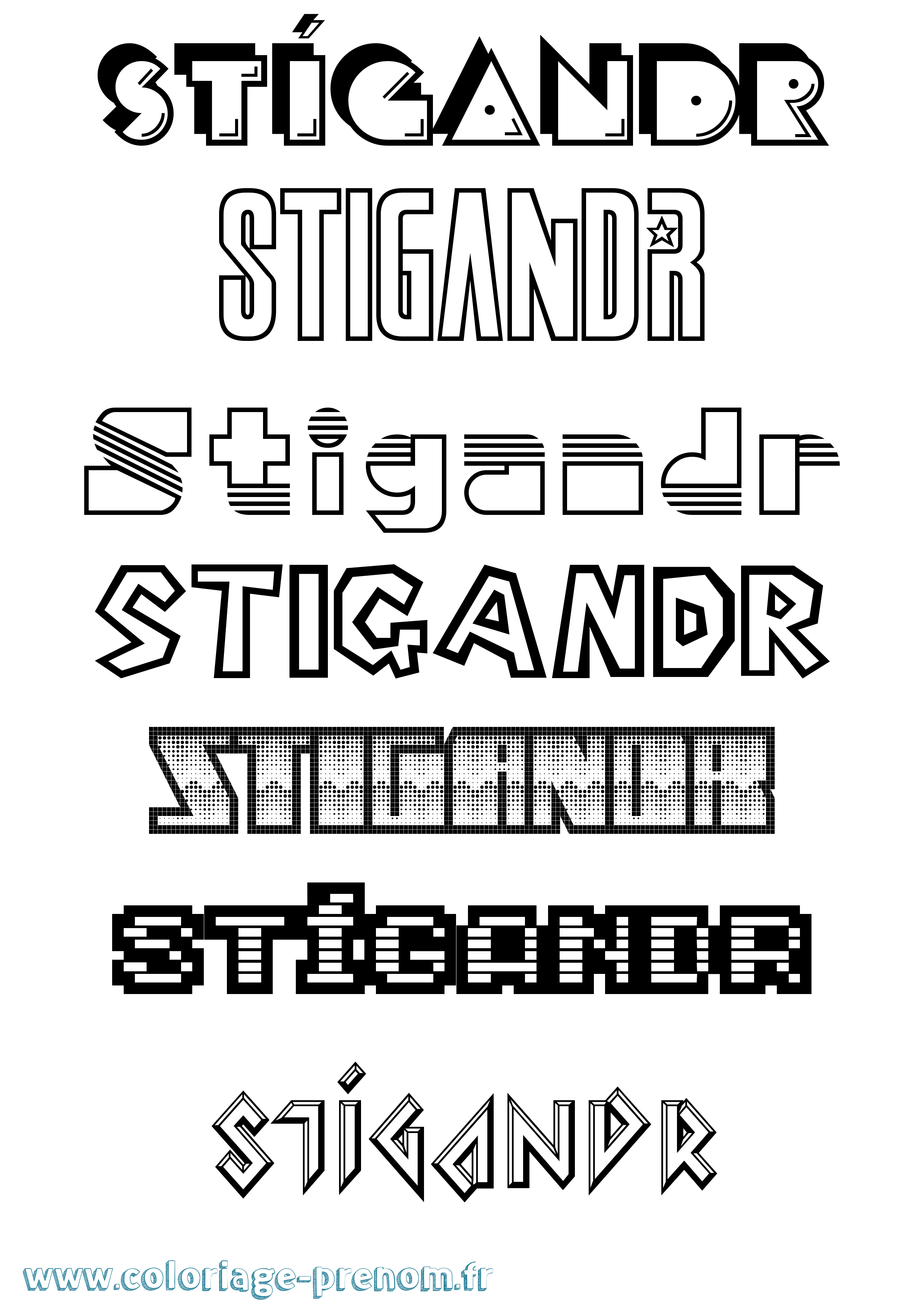 Coloriage Stígandr Jeux Vidéos Coloriage prénom Stígandr Jeux Vidéos