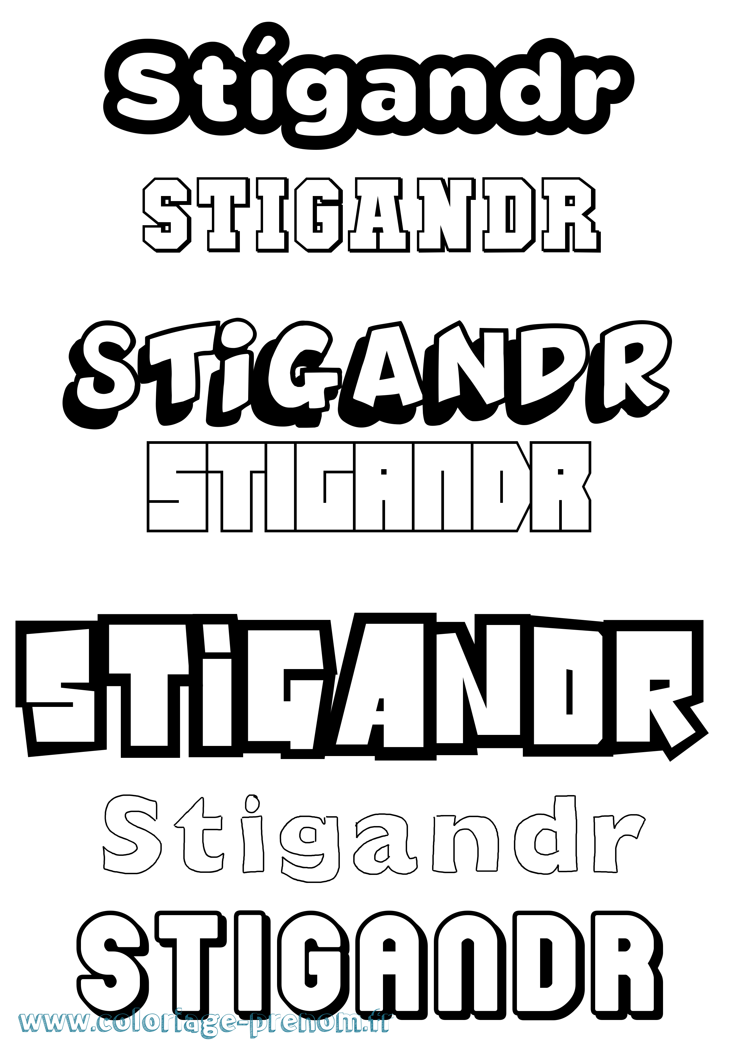 Coloriage Stígandr Simple Coloriage prénom Stígandr Simple