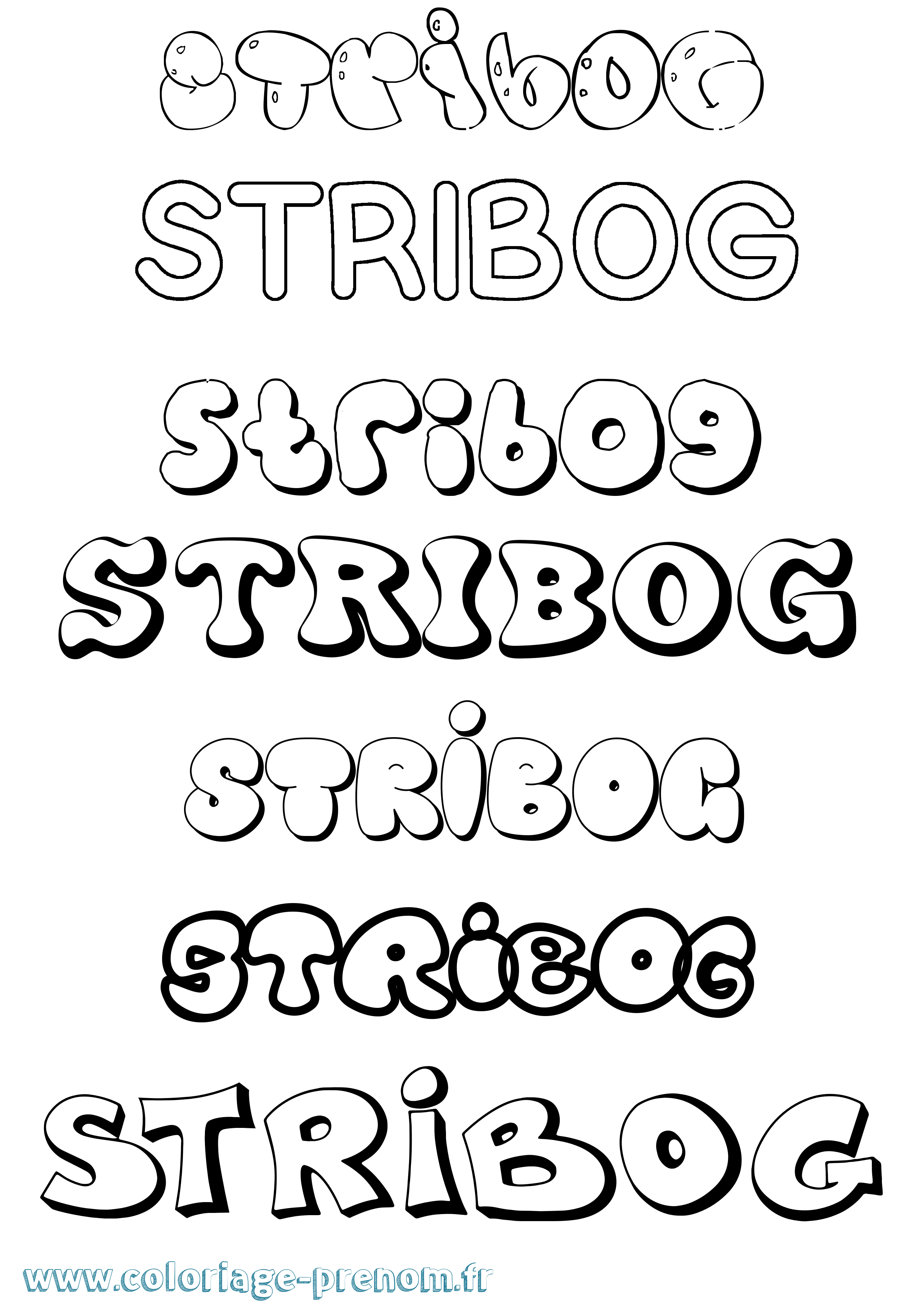 Coloriage Stribog Bubble Coloriage prénom Stribog Bubble