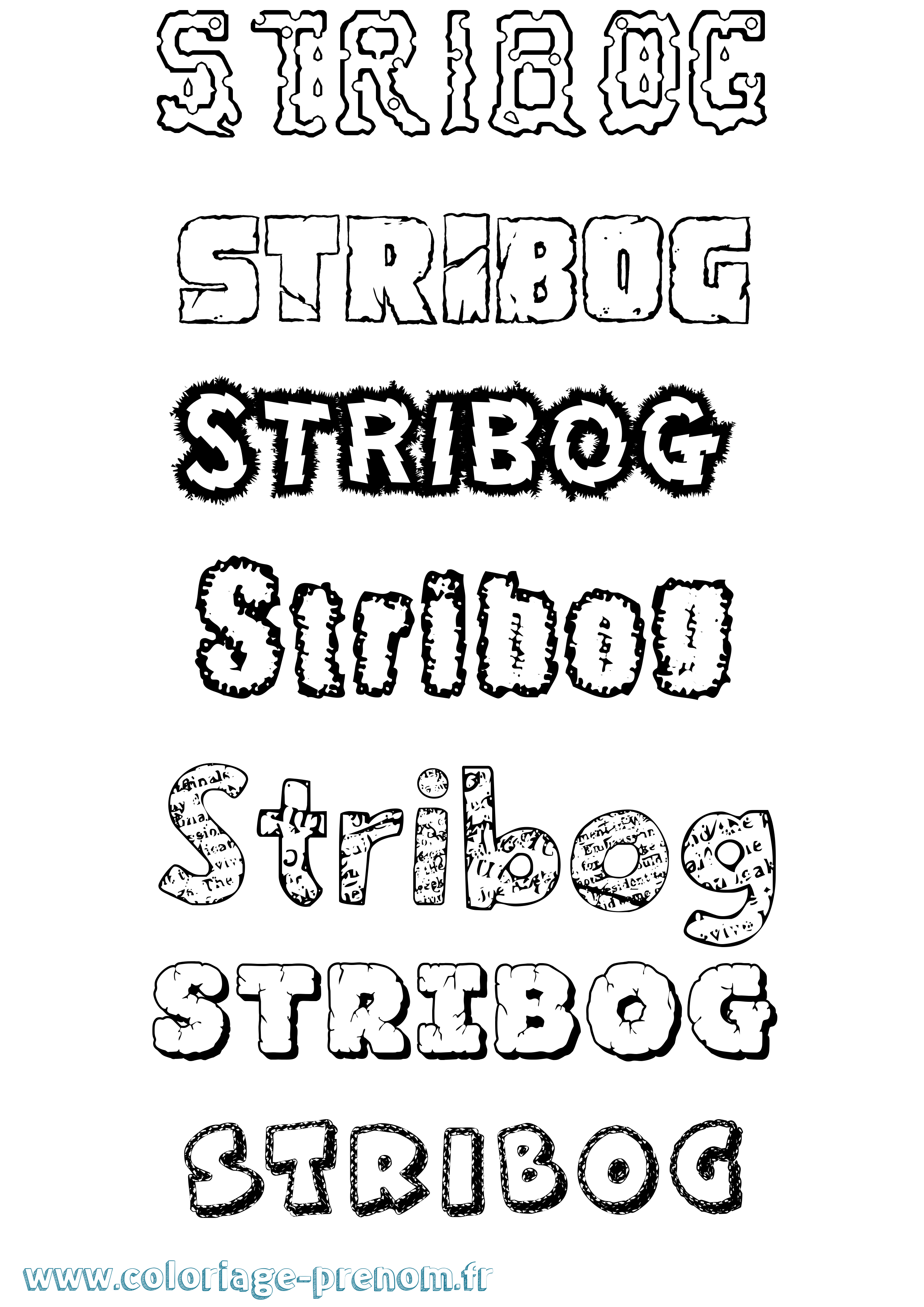 Coloriage Stribog Destructuré Coloriage prénom Stribog Destructuré