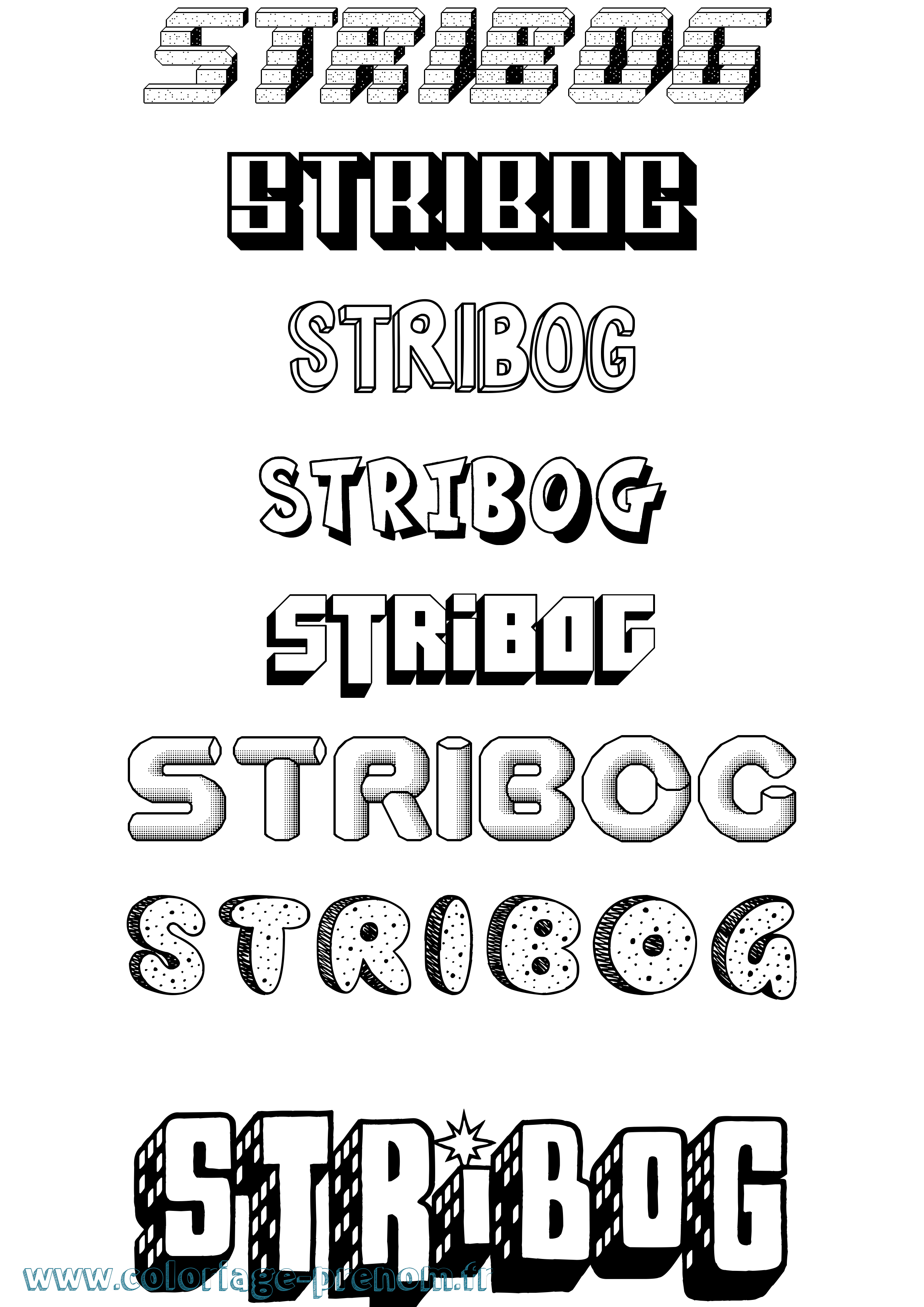 Coloriage Stribog Effet 3D Coloriage prénom Stribog Effet 3D