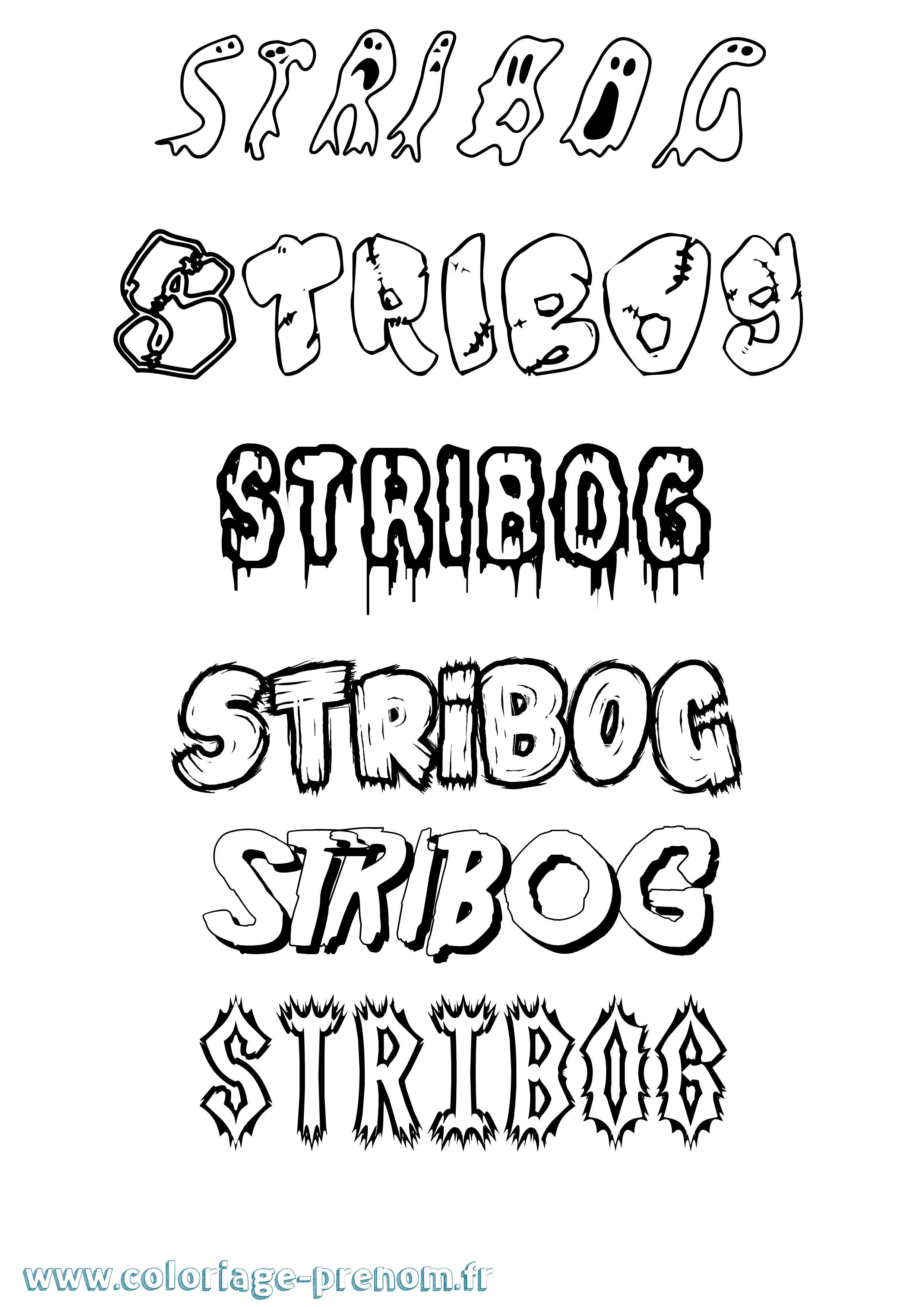 Coloriage prénom Stribog Frisson