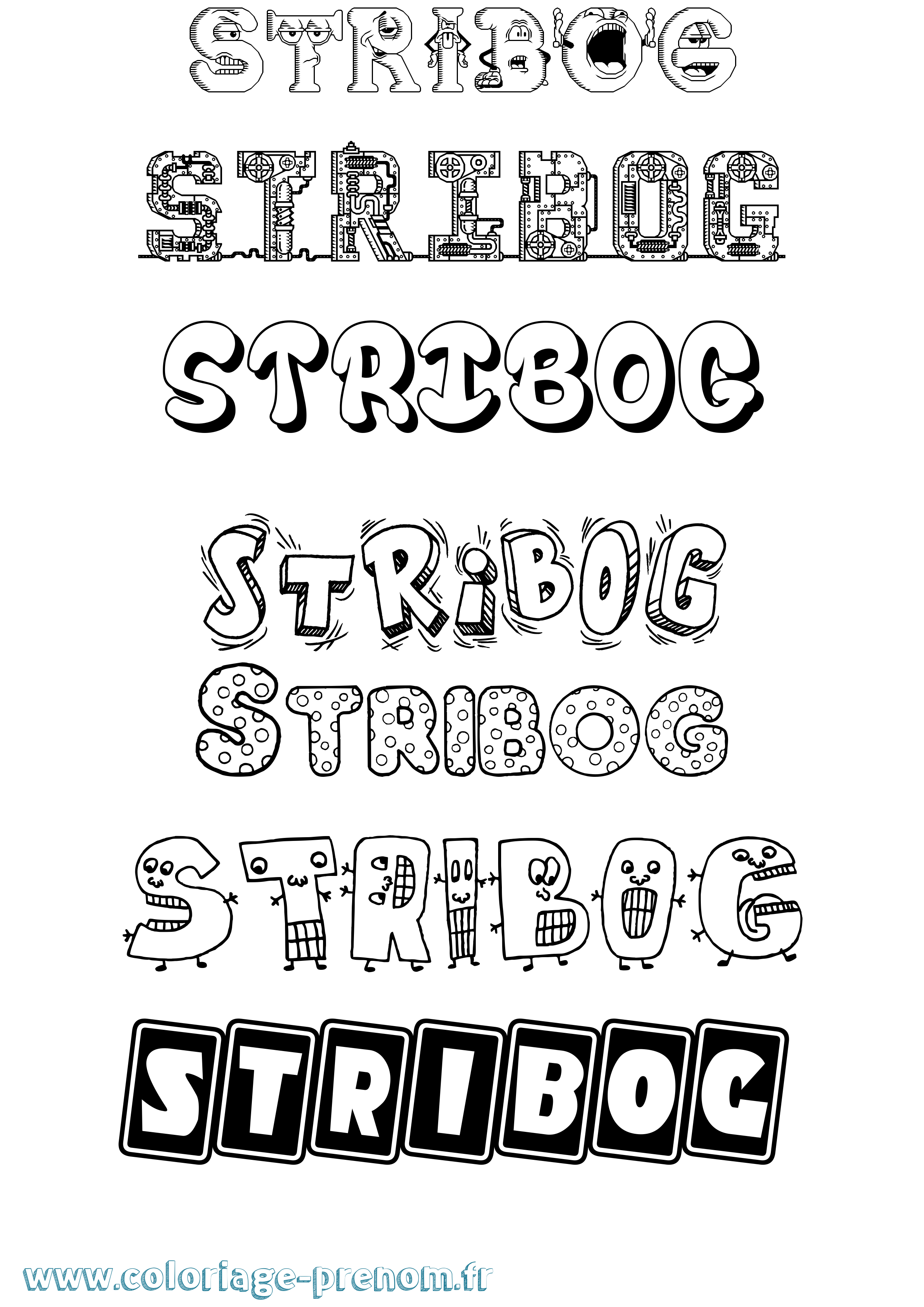 Coloriage Stribog Fun Coloriage prénom Stribog Fun
