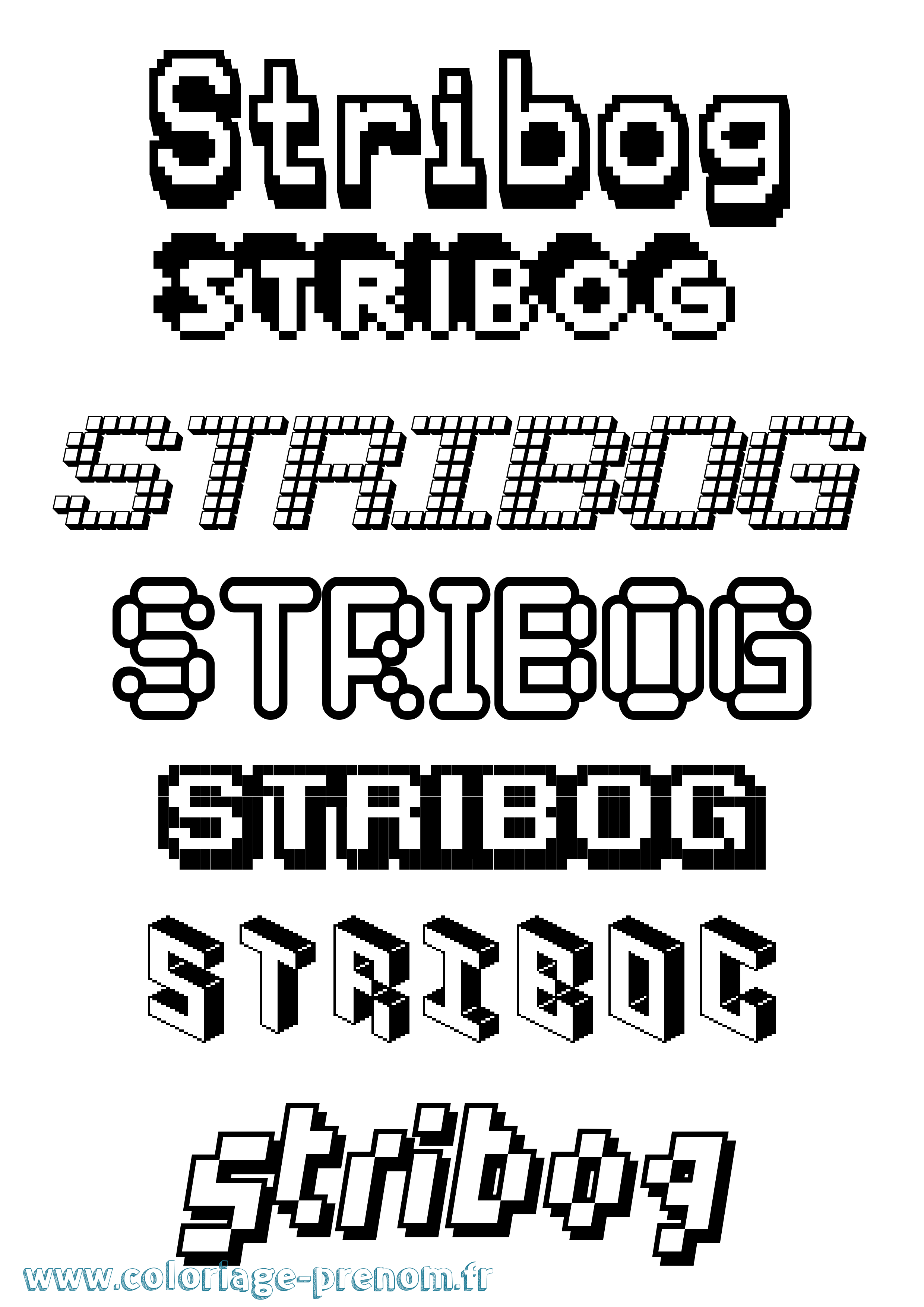 Coloriage prénom Stribog Pixel