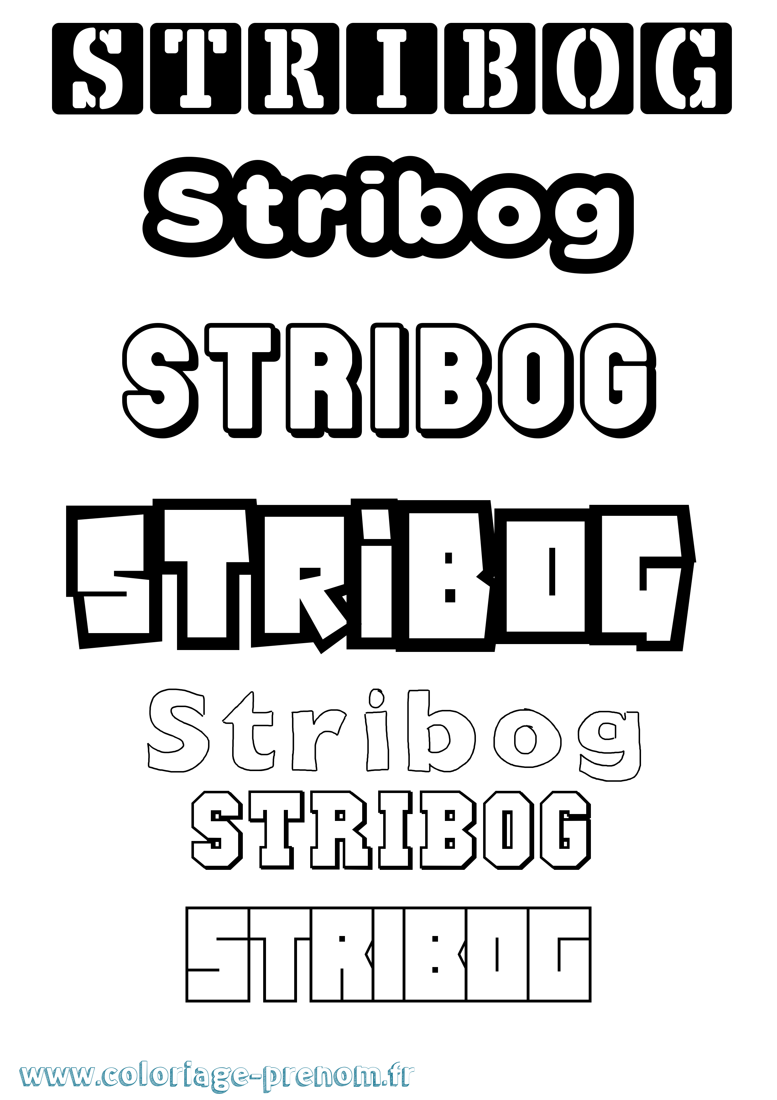 Coloriage prénom Stribog Simple