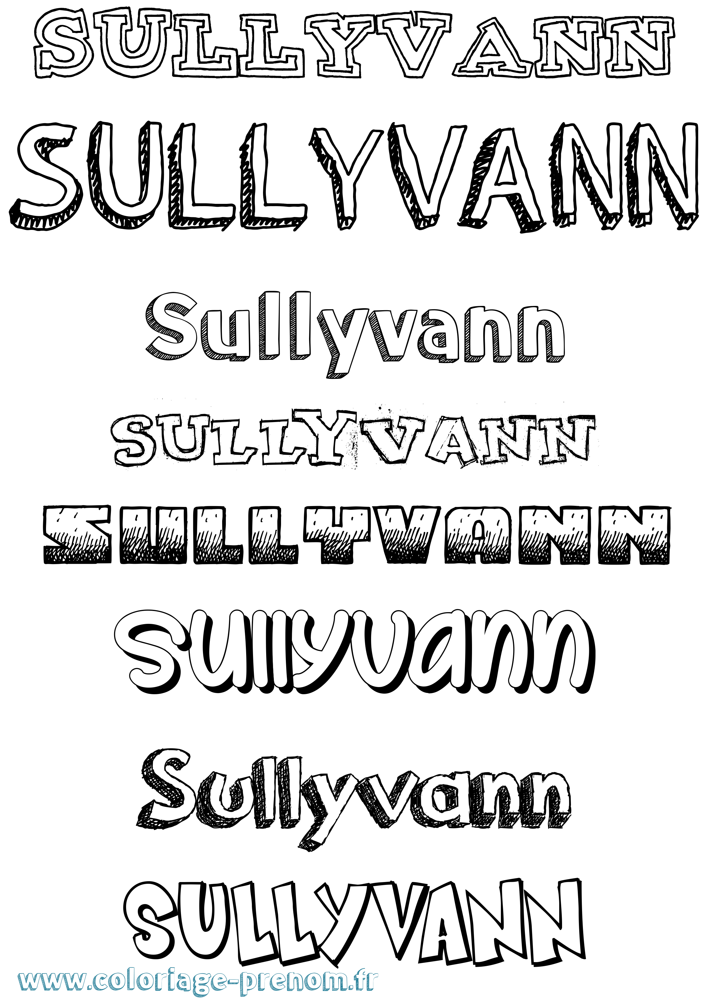 Coloriage prénom Sullyvann Dessiné