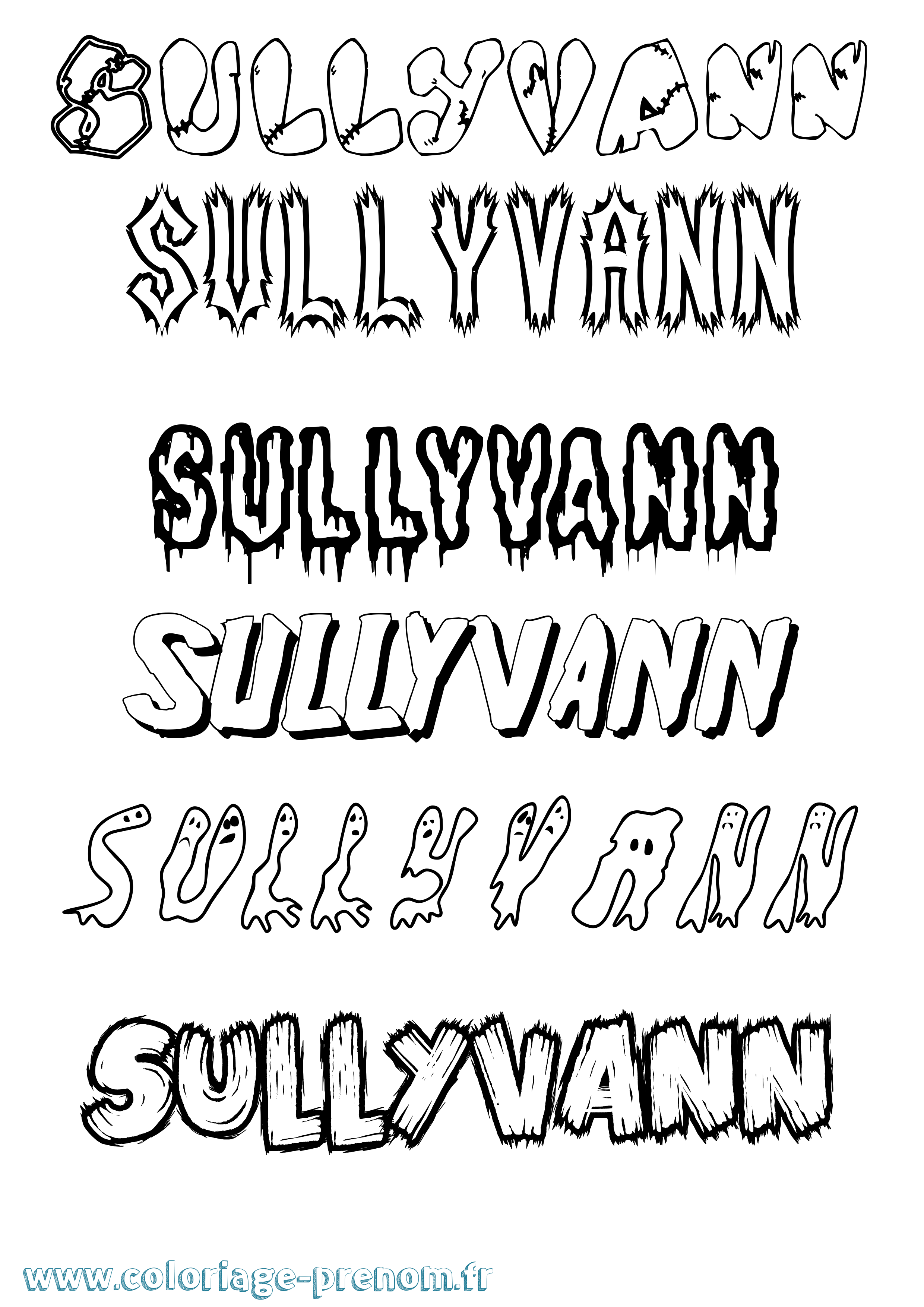 Coloriage prénom Sullyvann Frisson