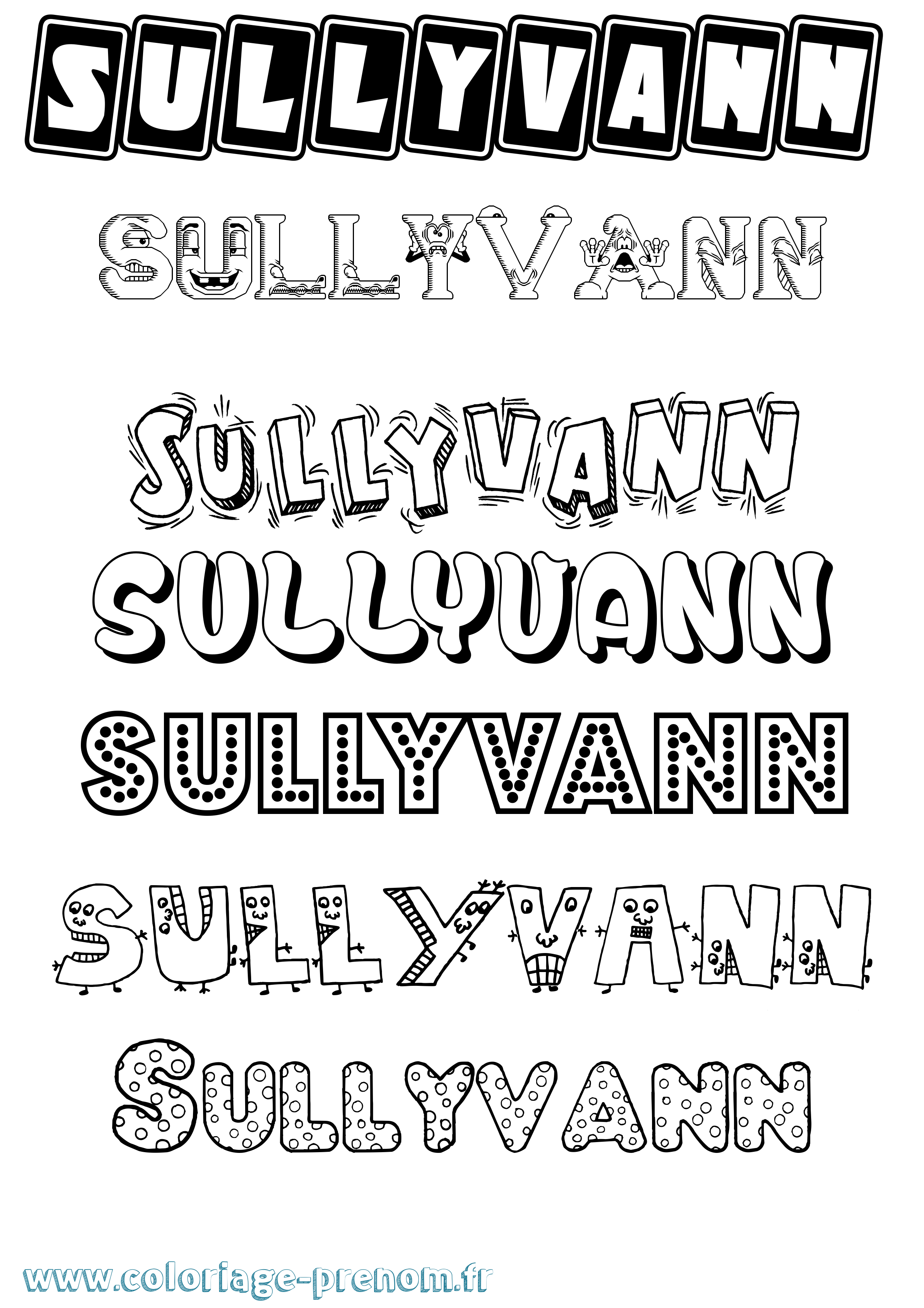 Coloriage prénom Sullyvann Fun