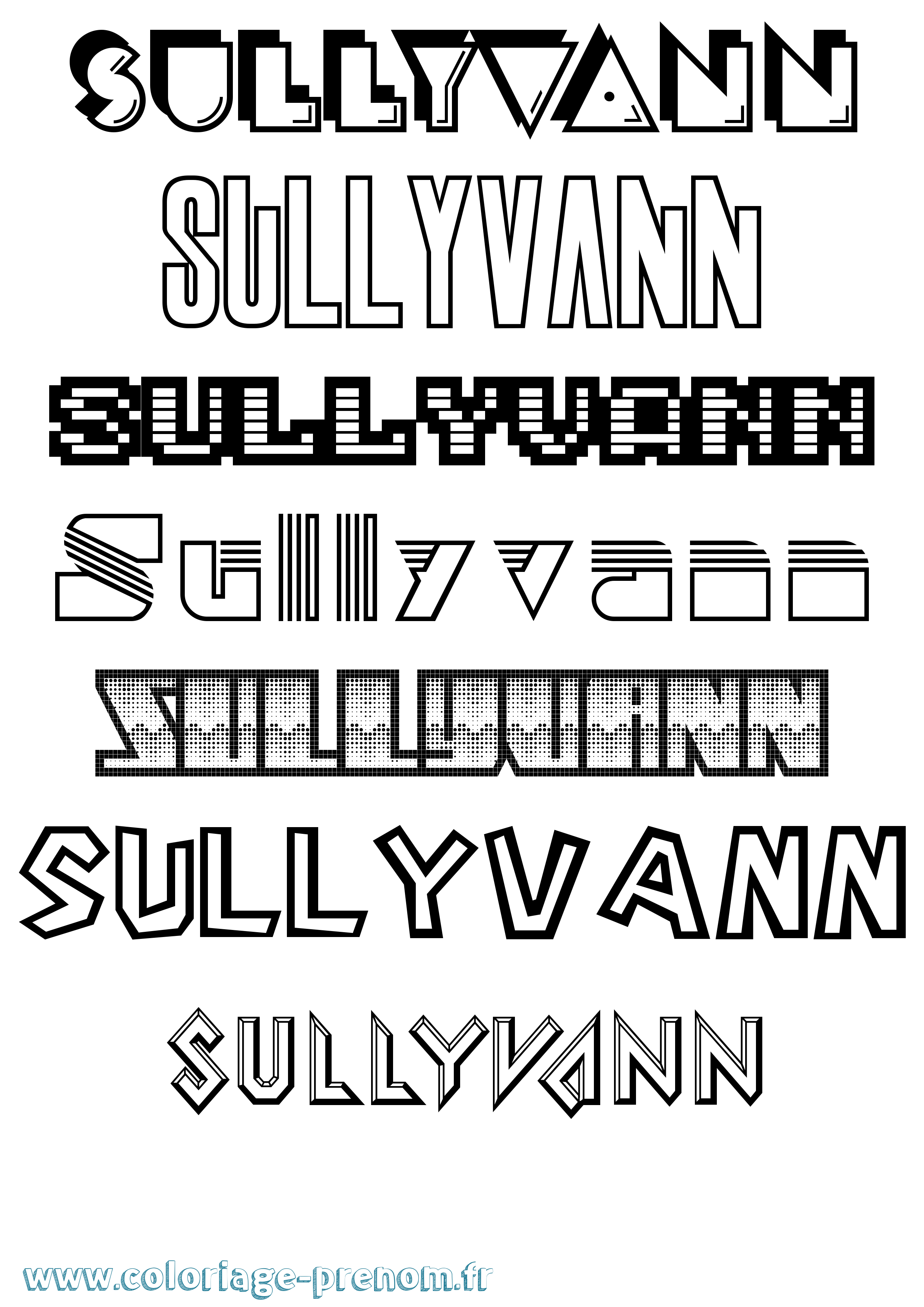Coloriage prénom Sullyvann Jeux Vidéos