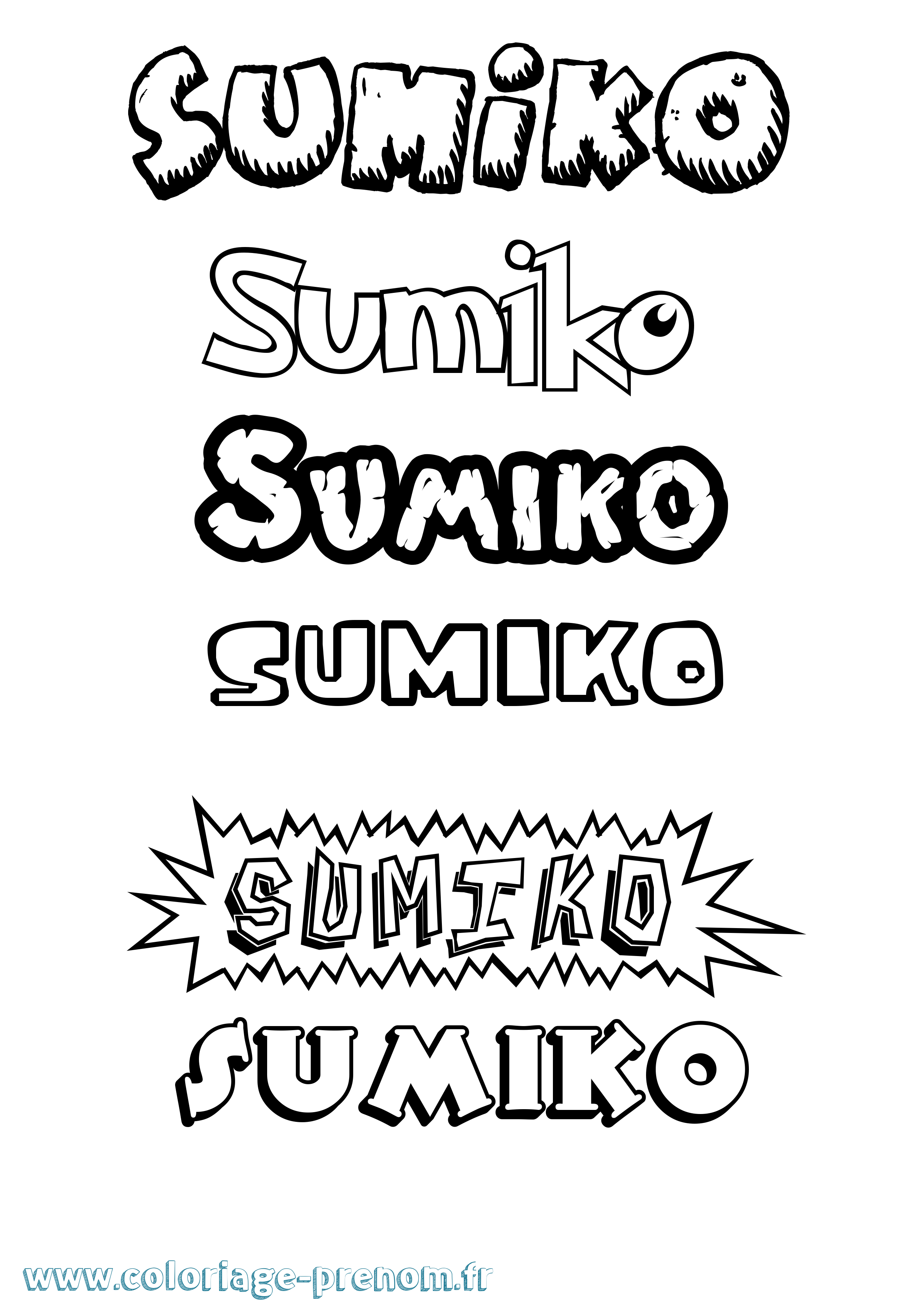 Coloriage prénom Sumiko Dessin Animé