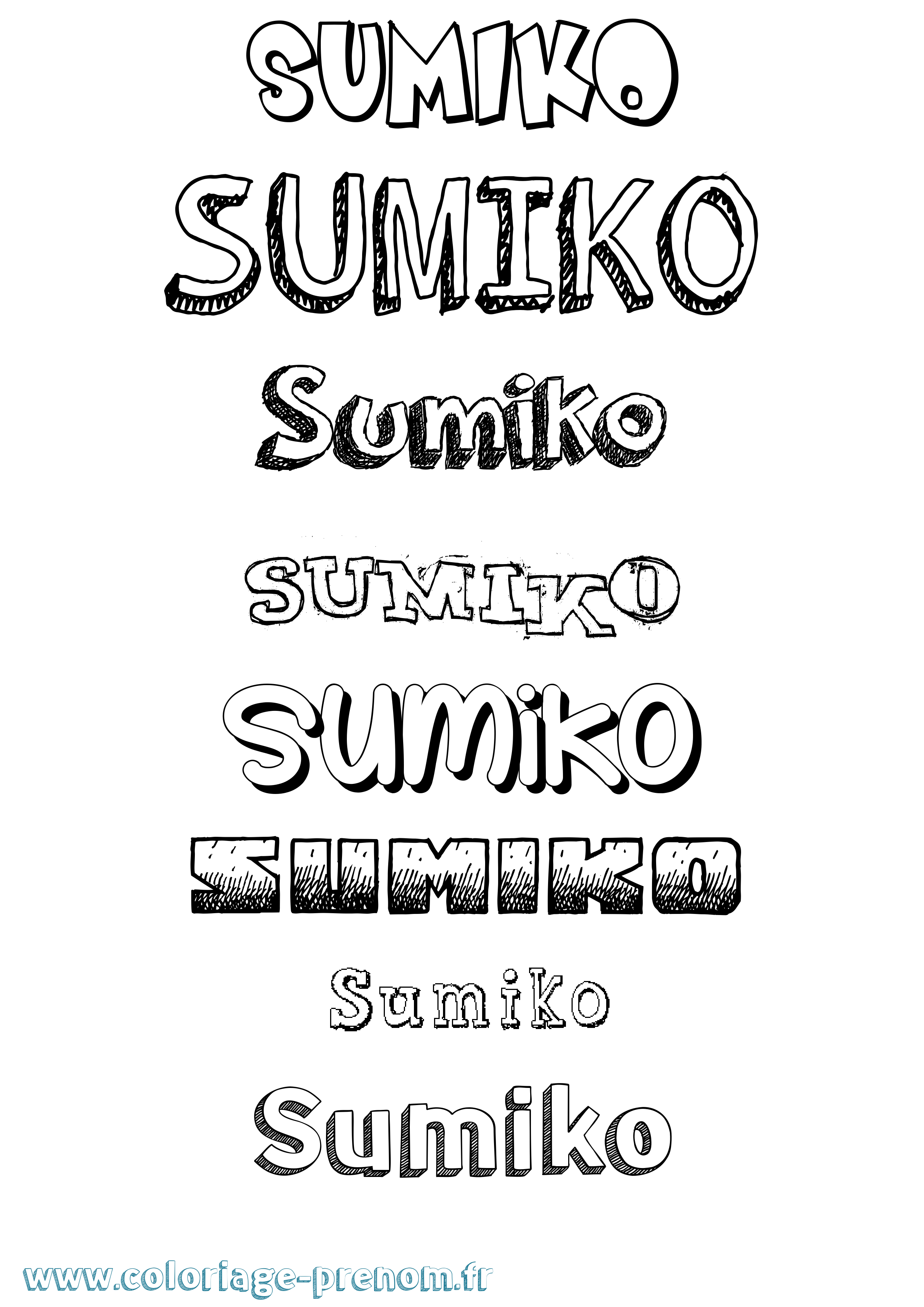 Coloriage prénom Sumiko Dessiné
