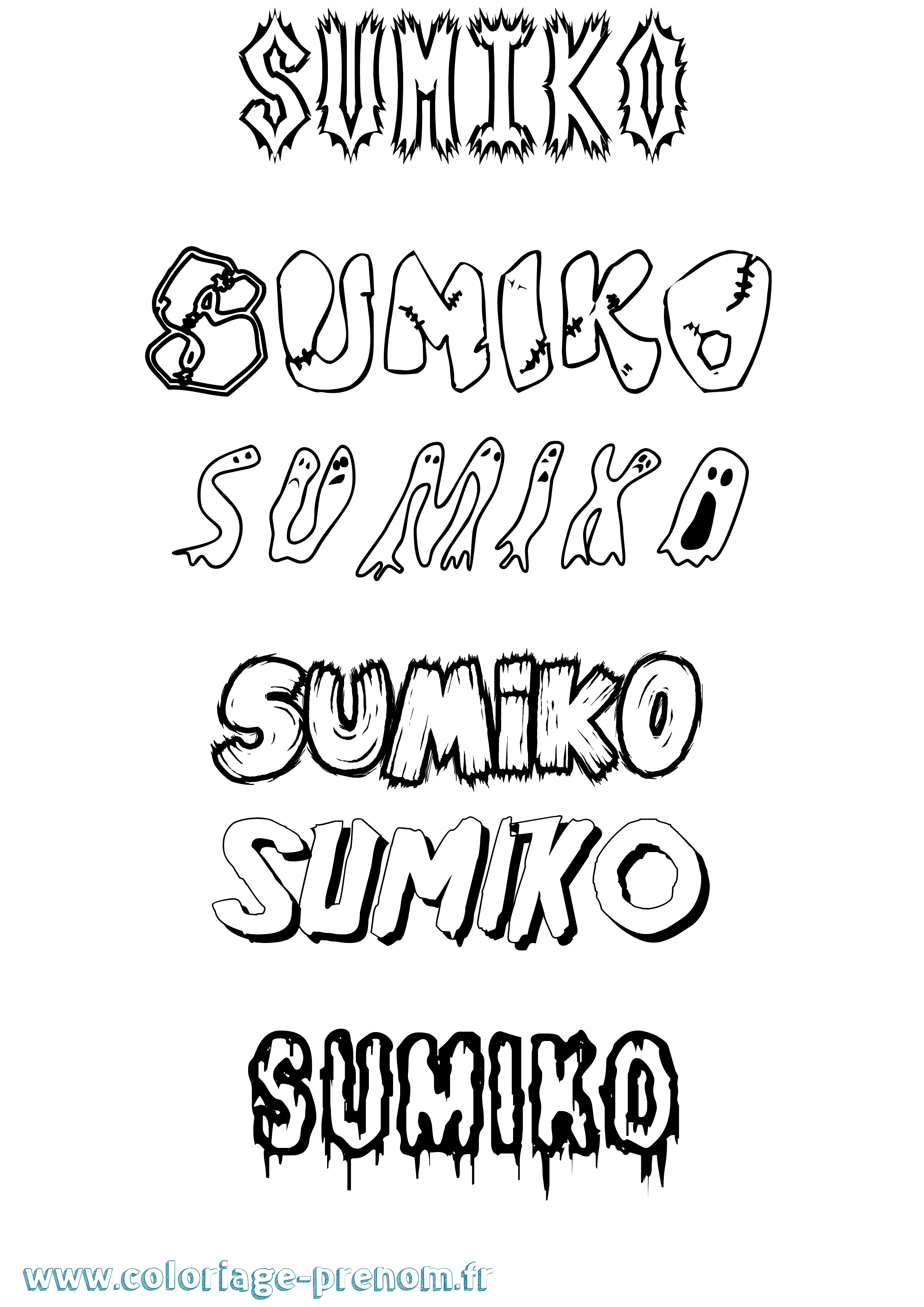 Coloriage prénom Sumiko Frisson