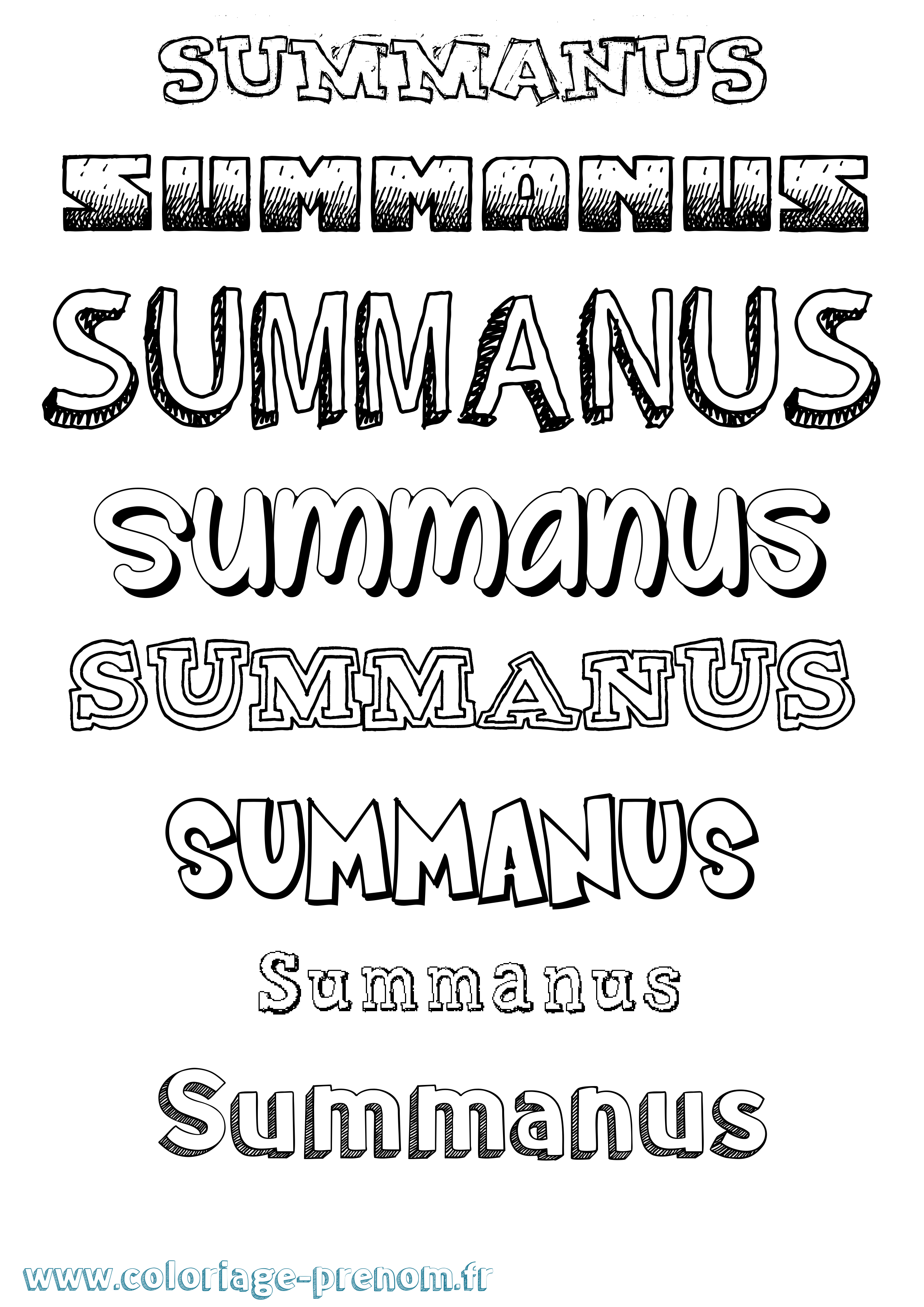 Coloriage prénom Summanus Dessiné