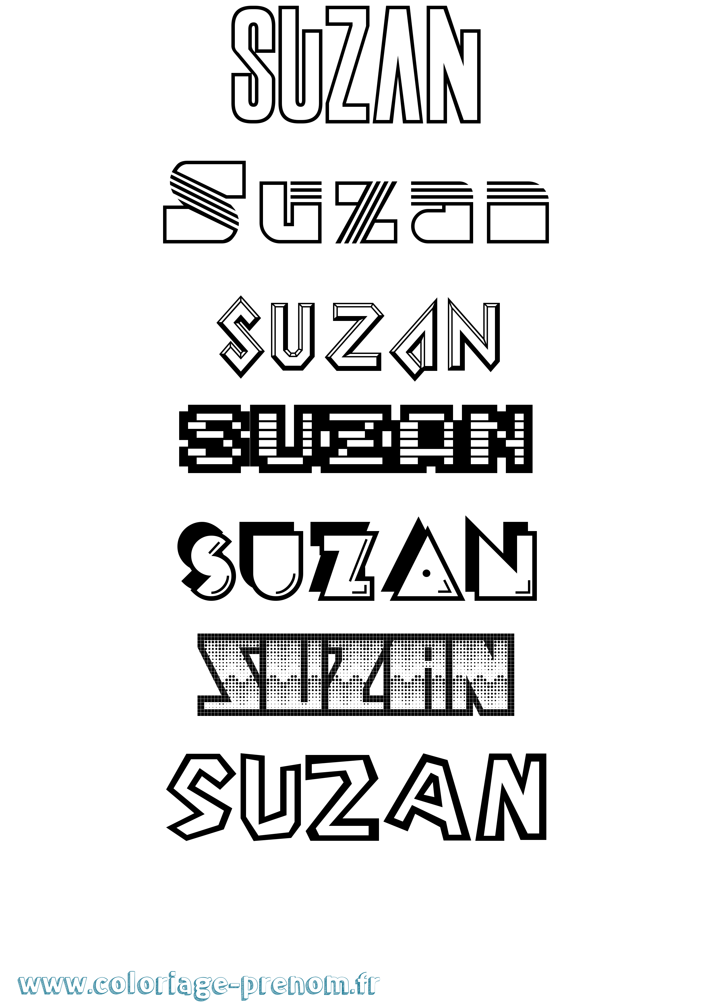 Coloriage prénom Suzan Jeux Vidéos