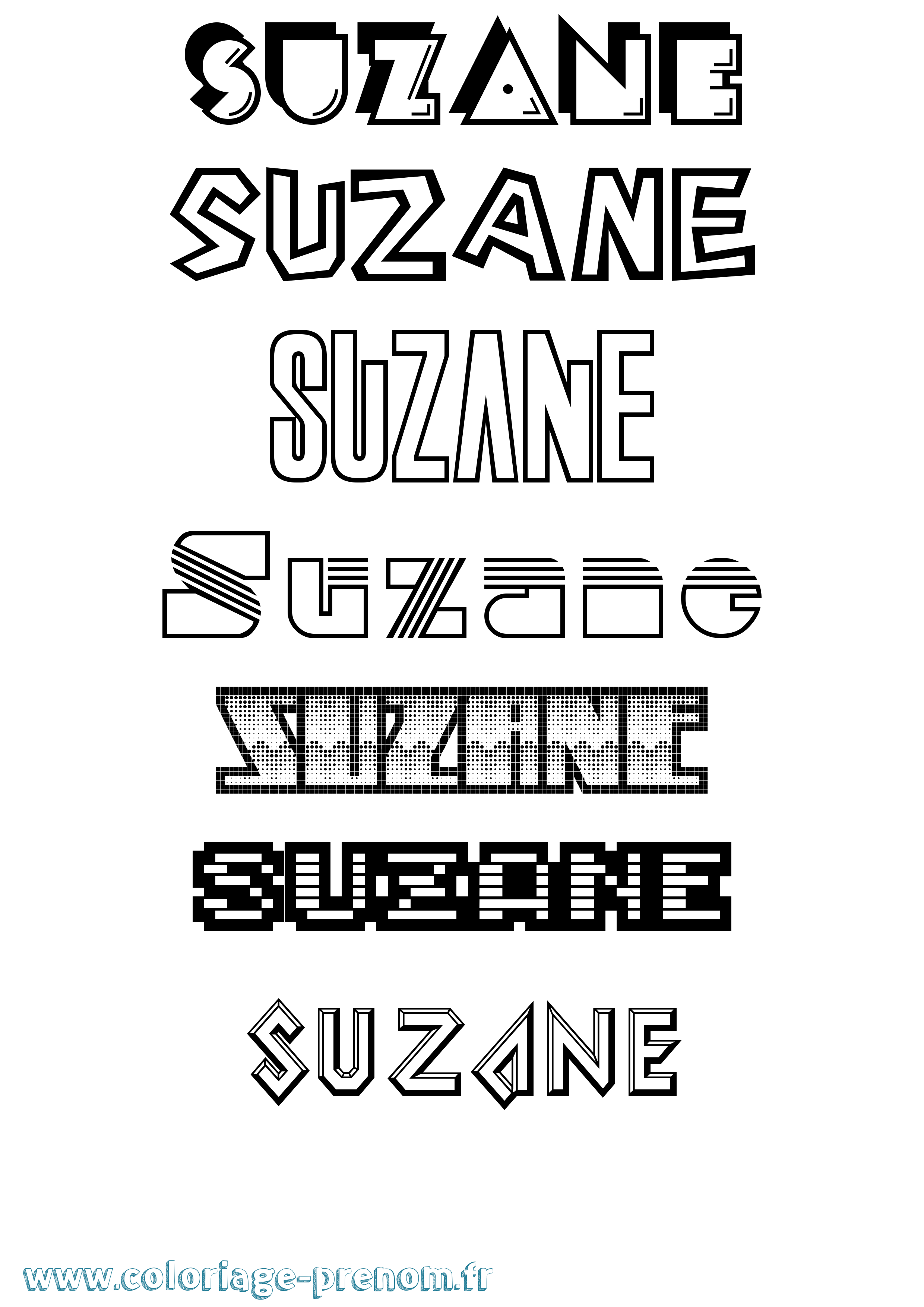 Coloriage Suzane Jeux Vidéos Coloriage prénom Suzane Jeux Vidéos