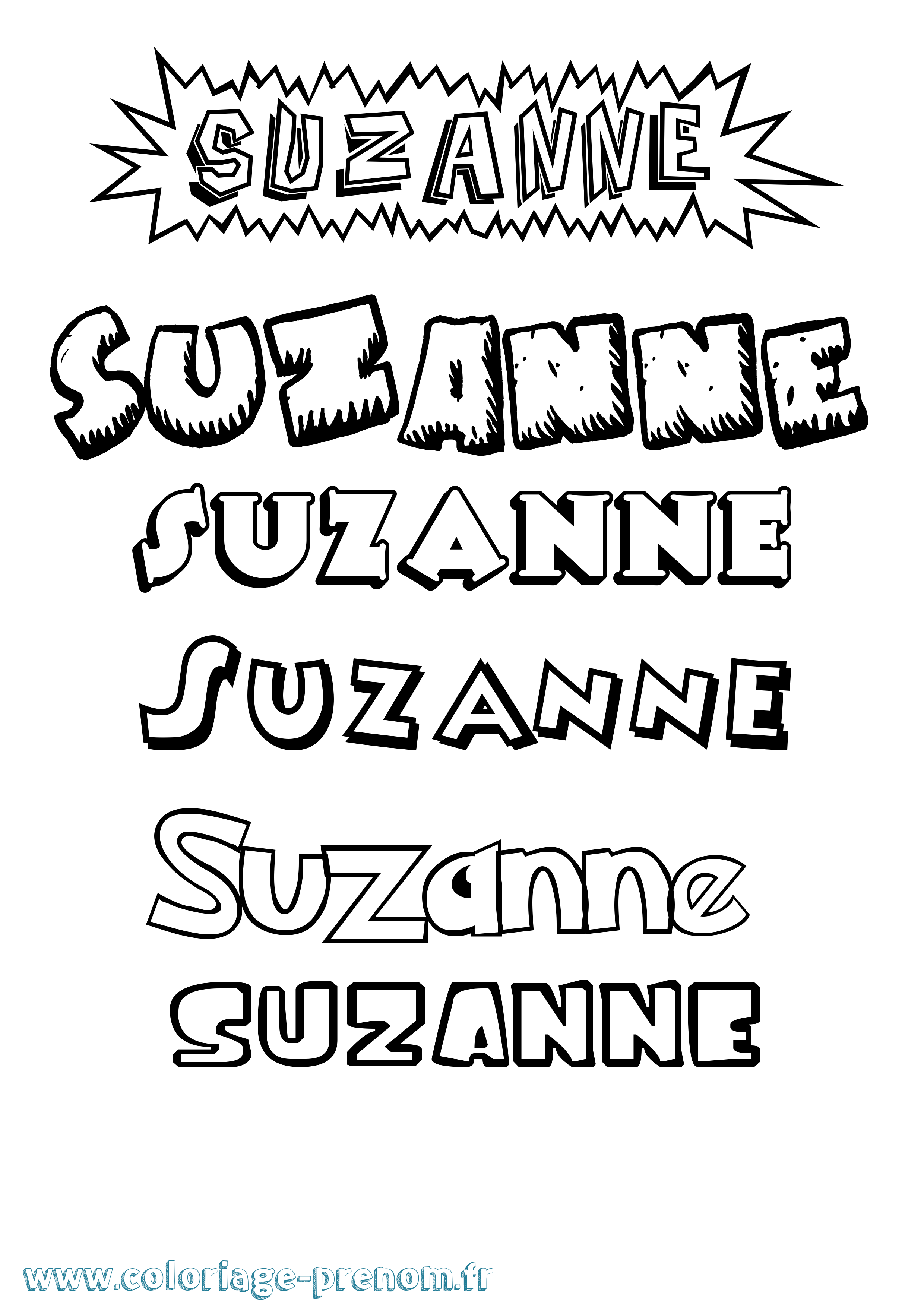 Coloriage Suzanne Coloriage prénom Suzanne