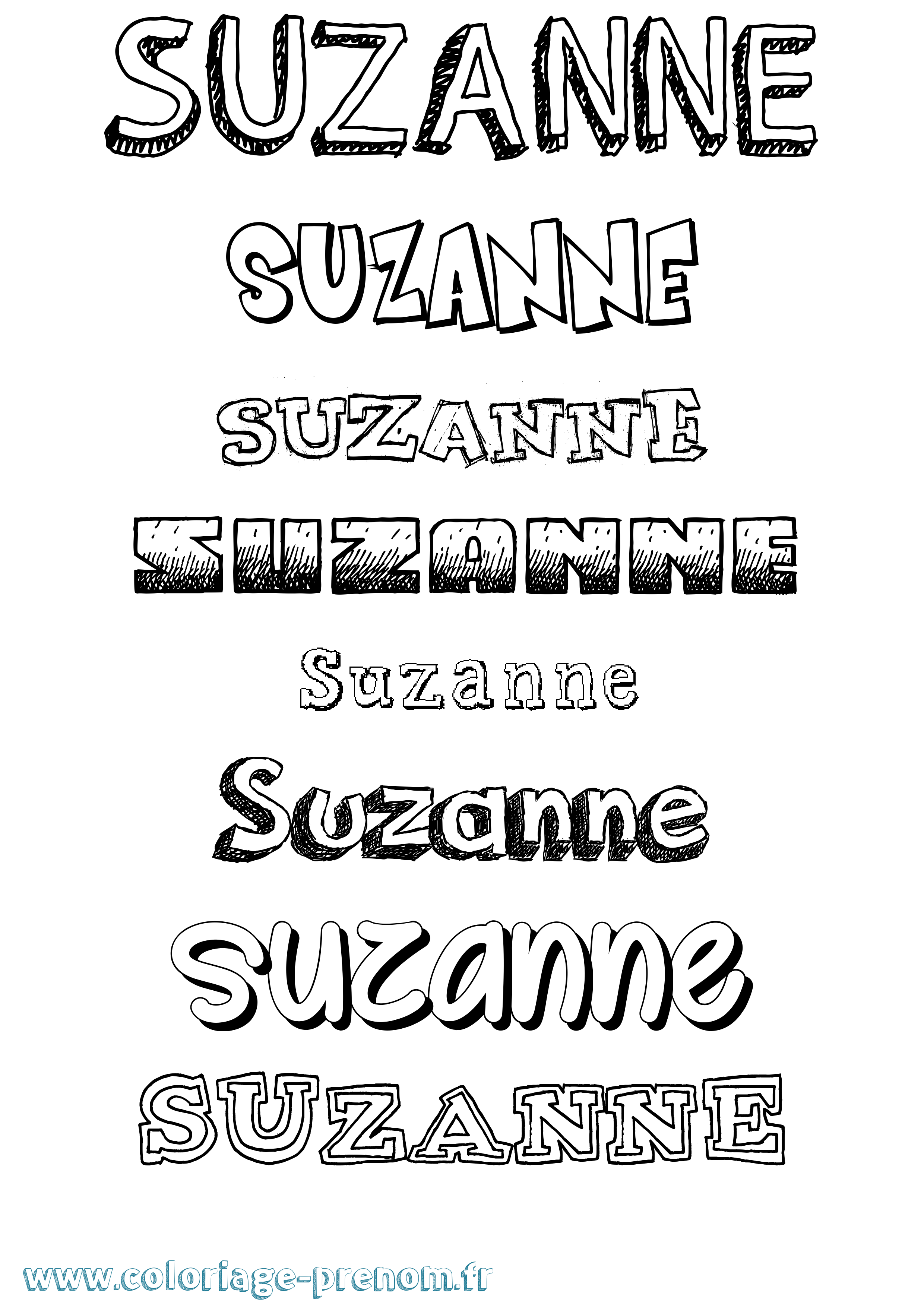 Coloriage Suzanne Coloriage prénom Suzanne