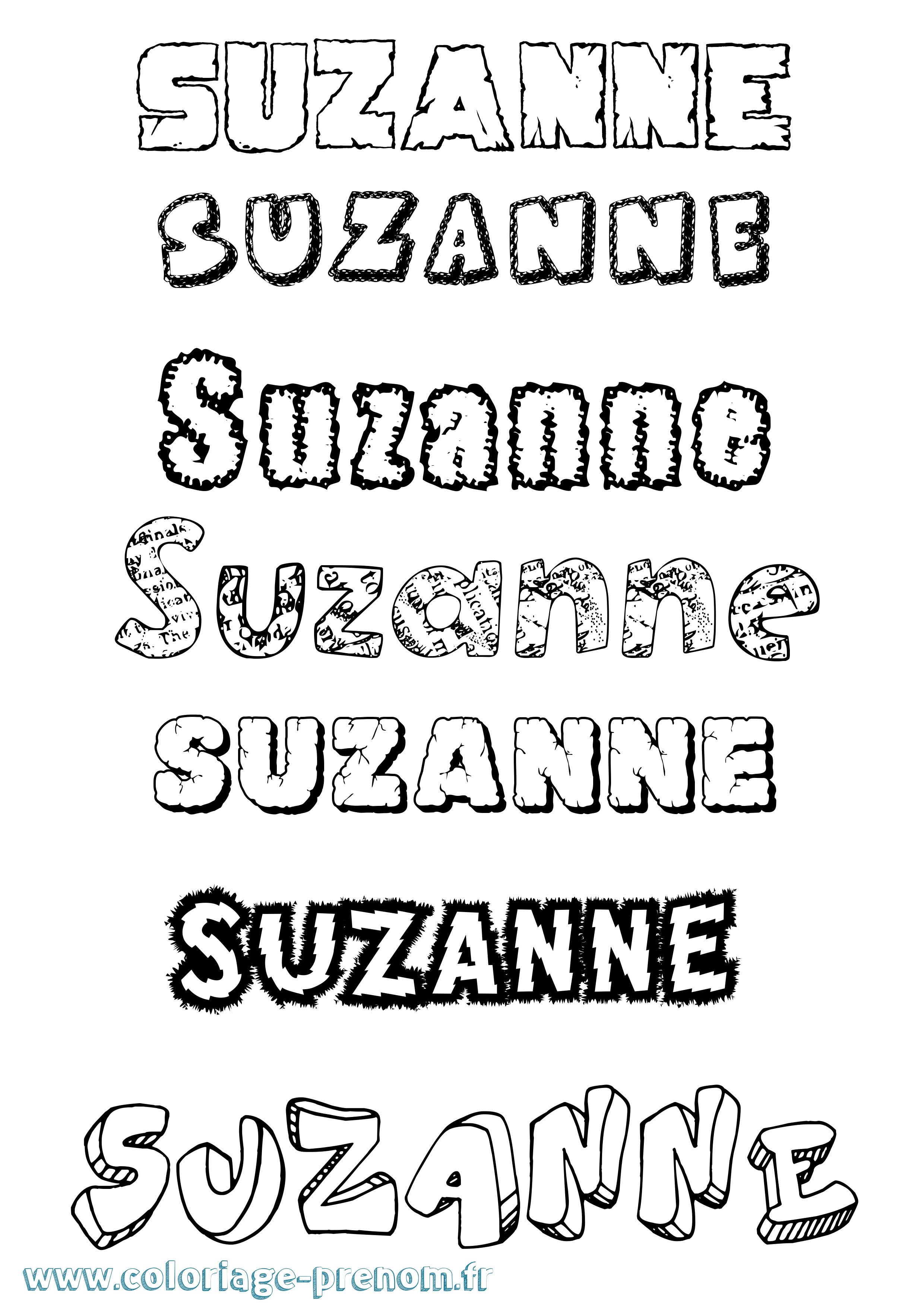Coloriage Suzanne Coloriage prénom Suzanne