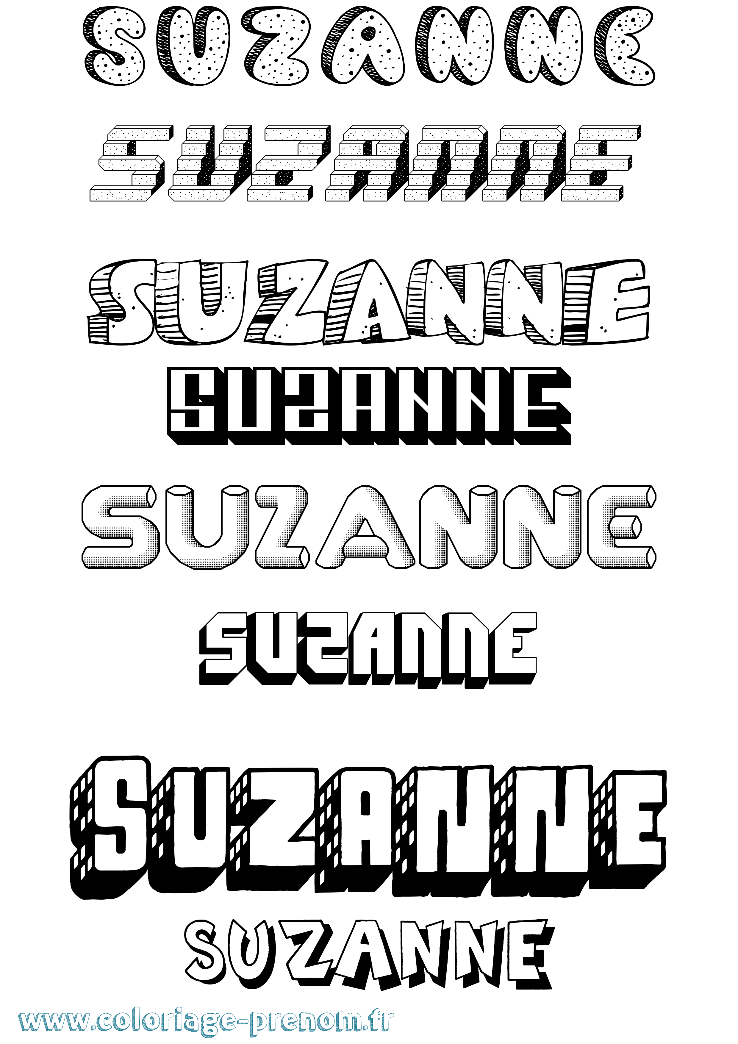 Coloriage Suzanne Coloriage prénom Suzanne