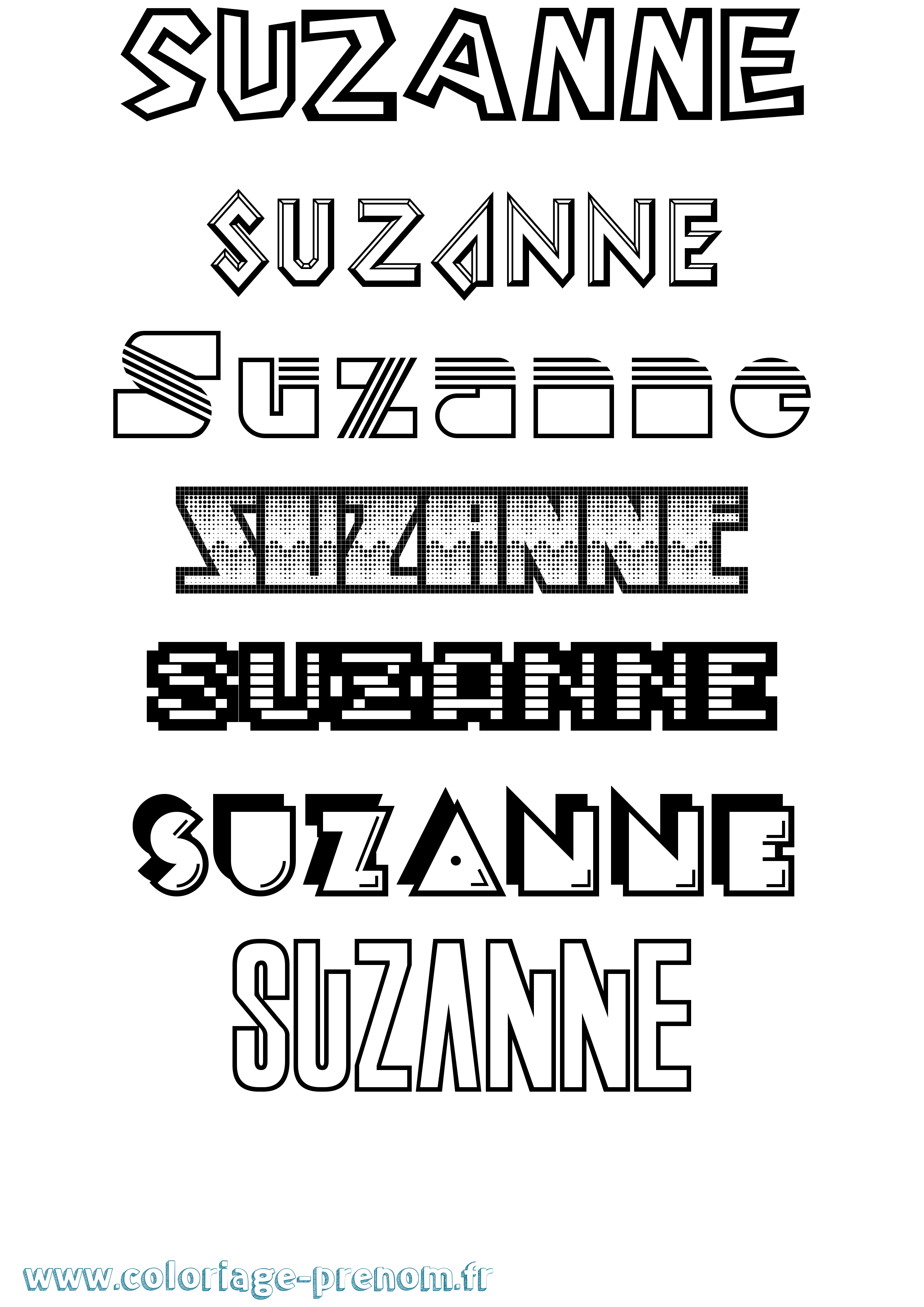 Coloriage Suzanne Coloriage prénom Suzanne