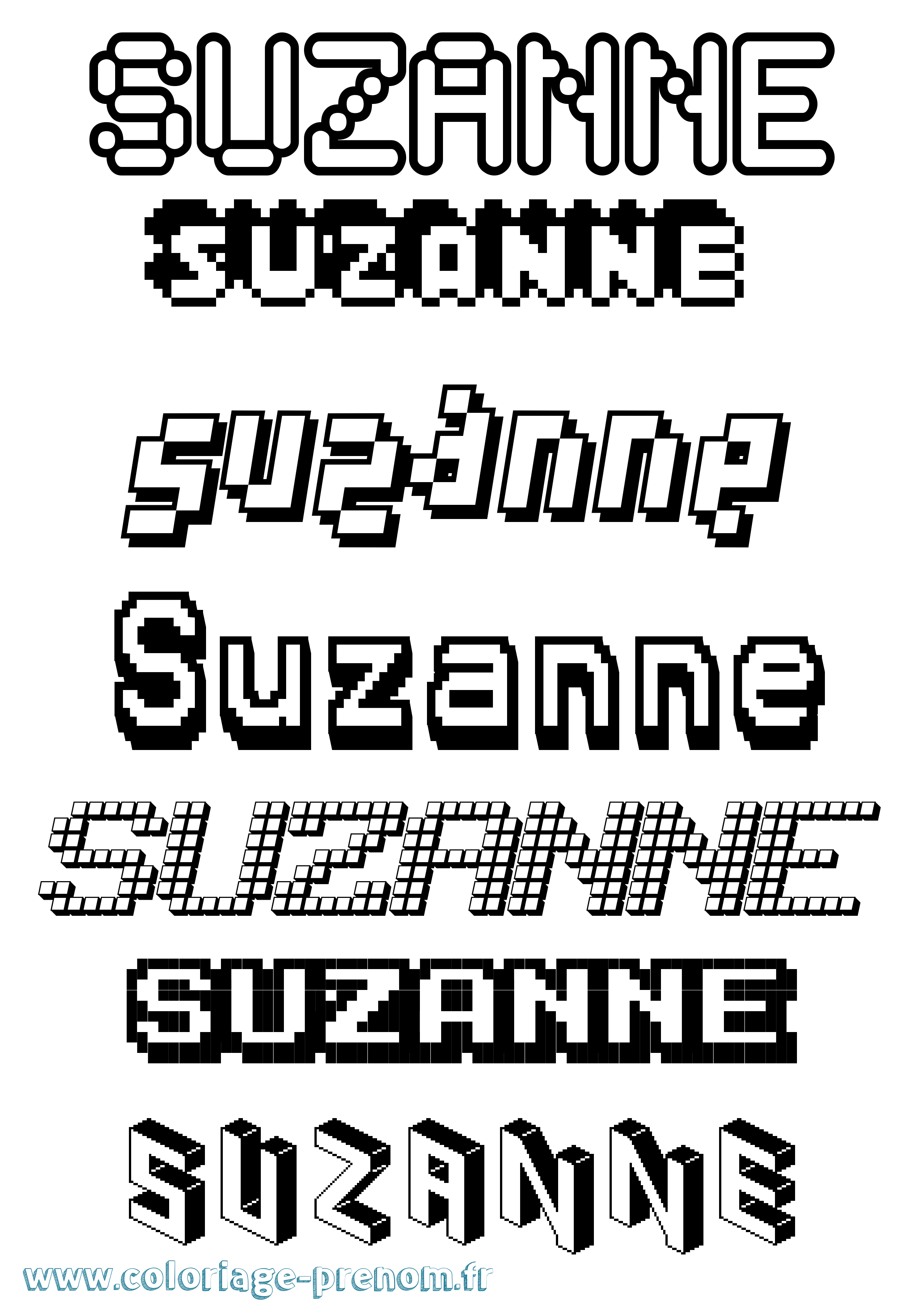 Coloriage Suzanne Coloriage prénom Suzanne