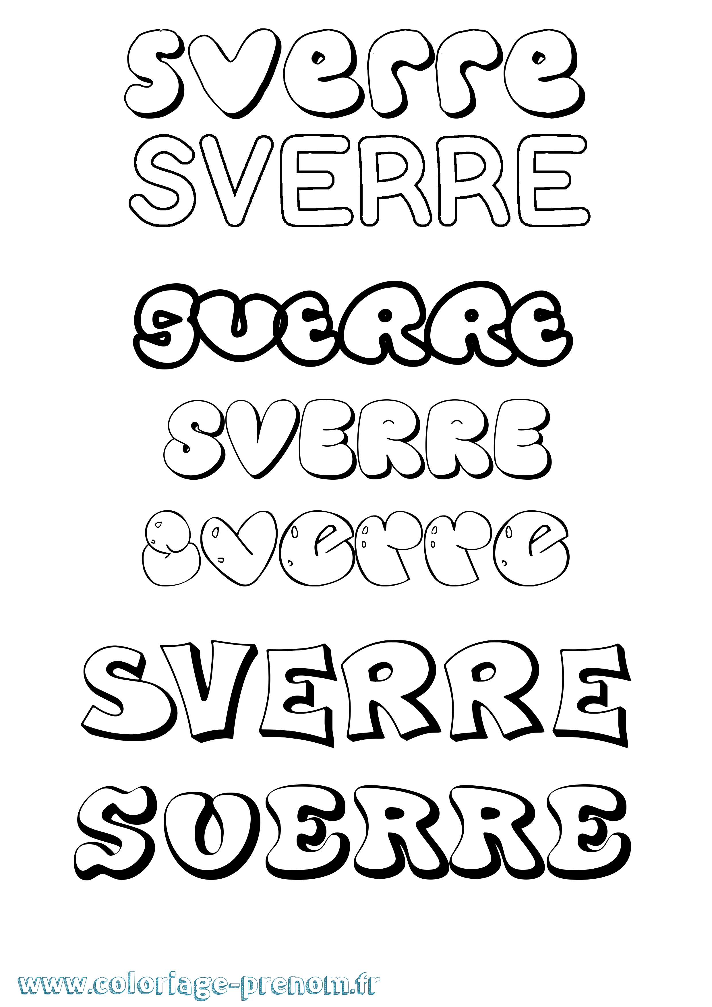 Coloriage prénom Sverre Bubble