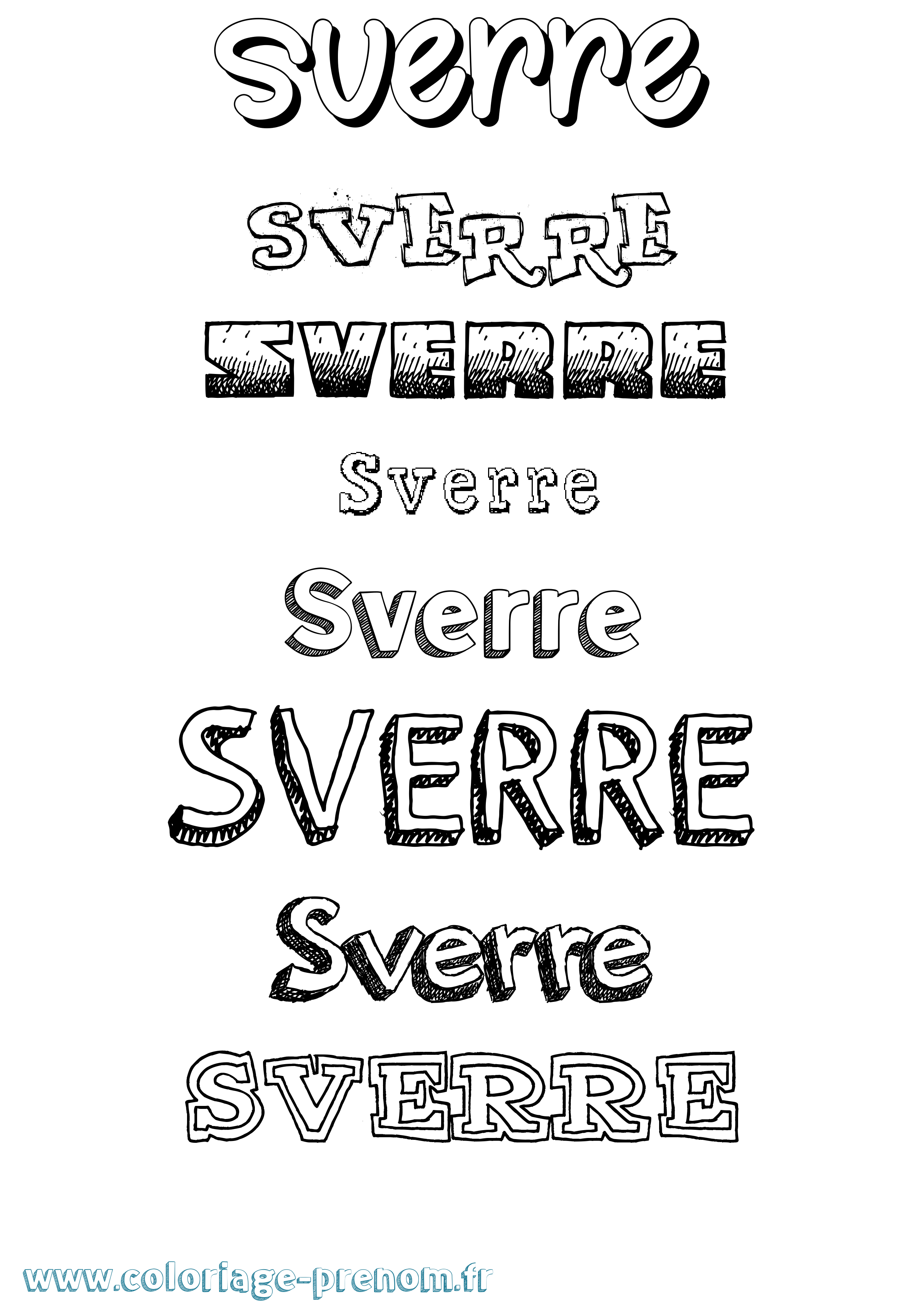 Coloriage prénom Sverre Dessiné