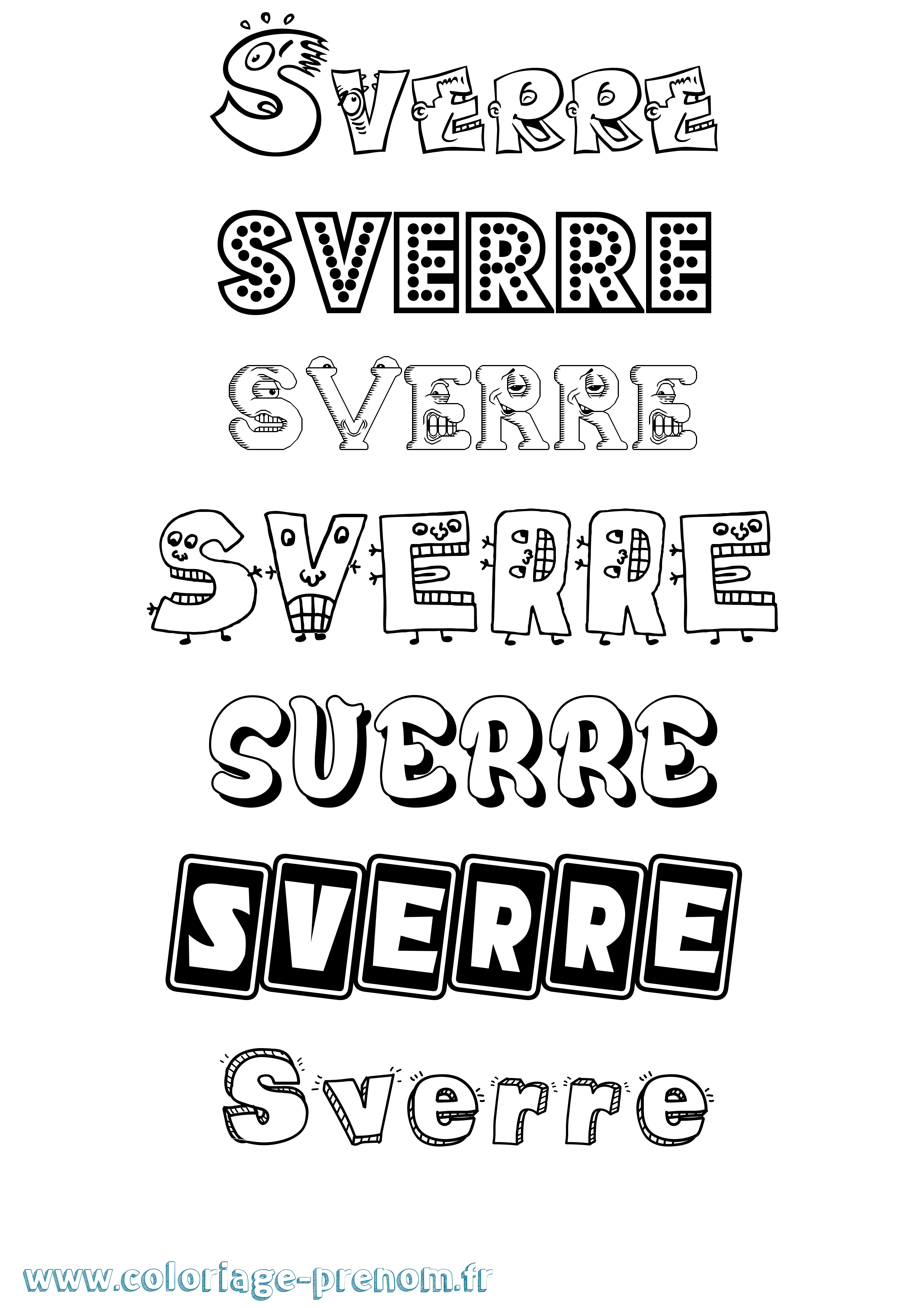 Coloriage prénom Sverre Fun
